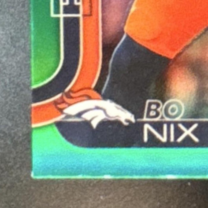 2025 Topps Chrome Bo Nix Green Refractor /99 #88 Denver Broncos - Sports Cards