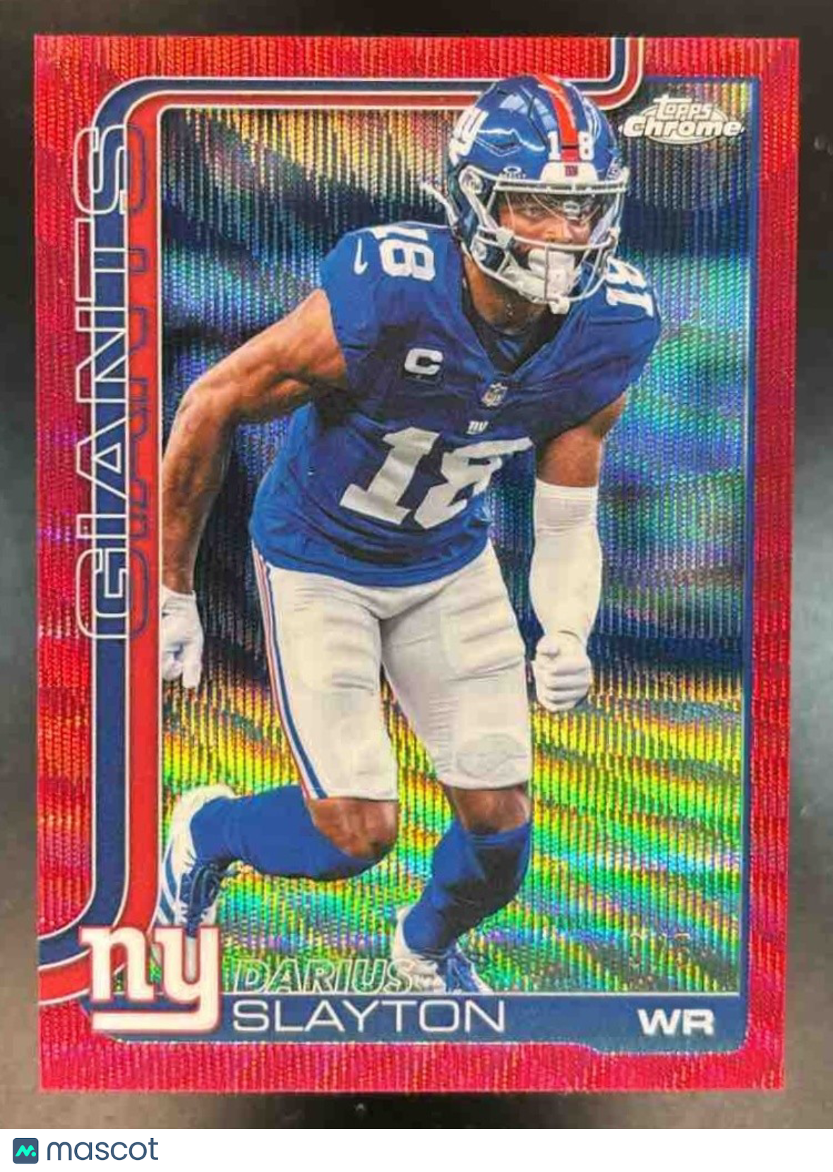 2025 Topps Chrome Darius Slayton Red Wave Refractor /5 #226 New York Giants - Sports Cards