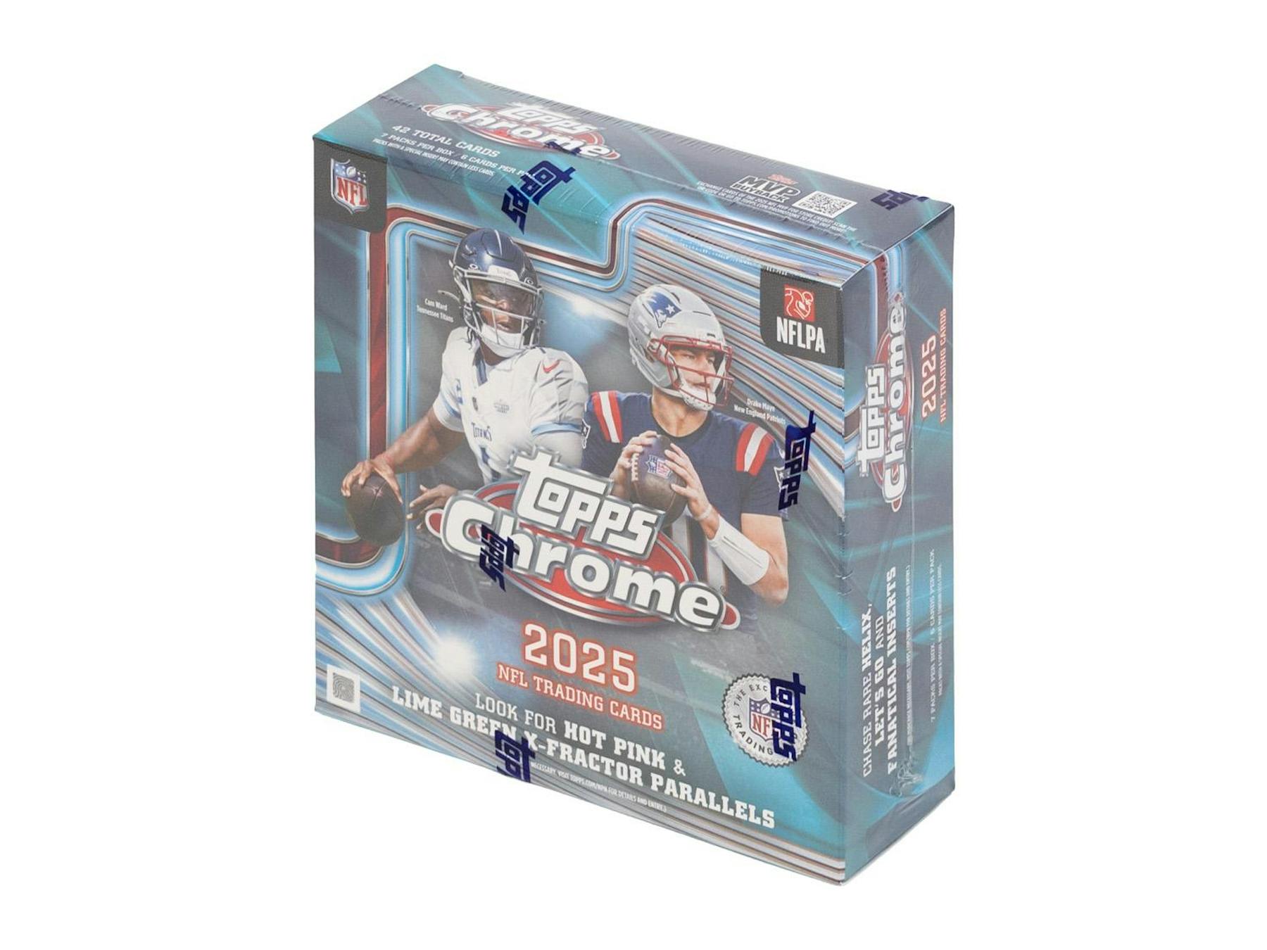 2025 Topps Chrome Football Mega Box (X-Fractors Lime Green or Hot Pink) - NFL Blaster Box