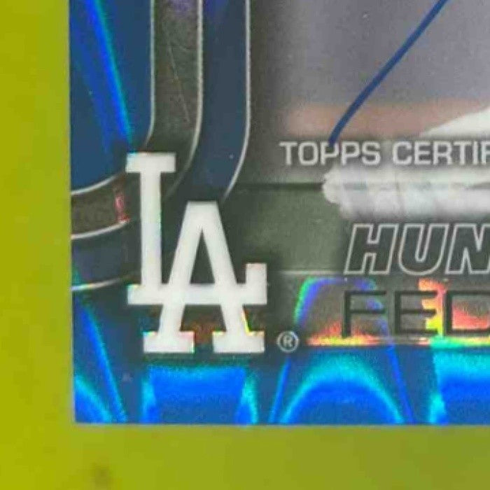 2025 Topps Chrome Hunter Feduccia Auto Blue RayWave /150 RC Los Angeles Dodgers - Sports Cards