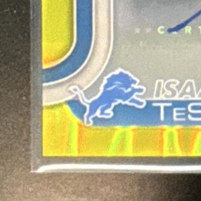 2025 Topps Chrome Isaac TeSlaa Rookie Auto Yellow Lava Refractor 120/275 Lions - Sports Cards
