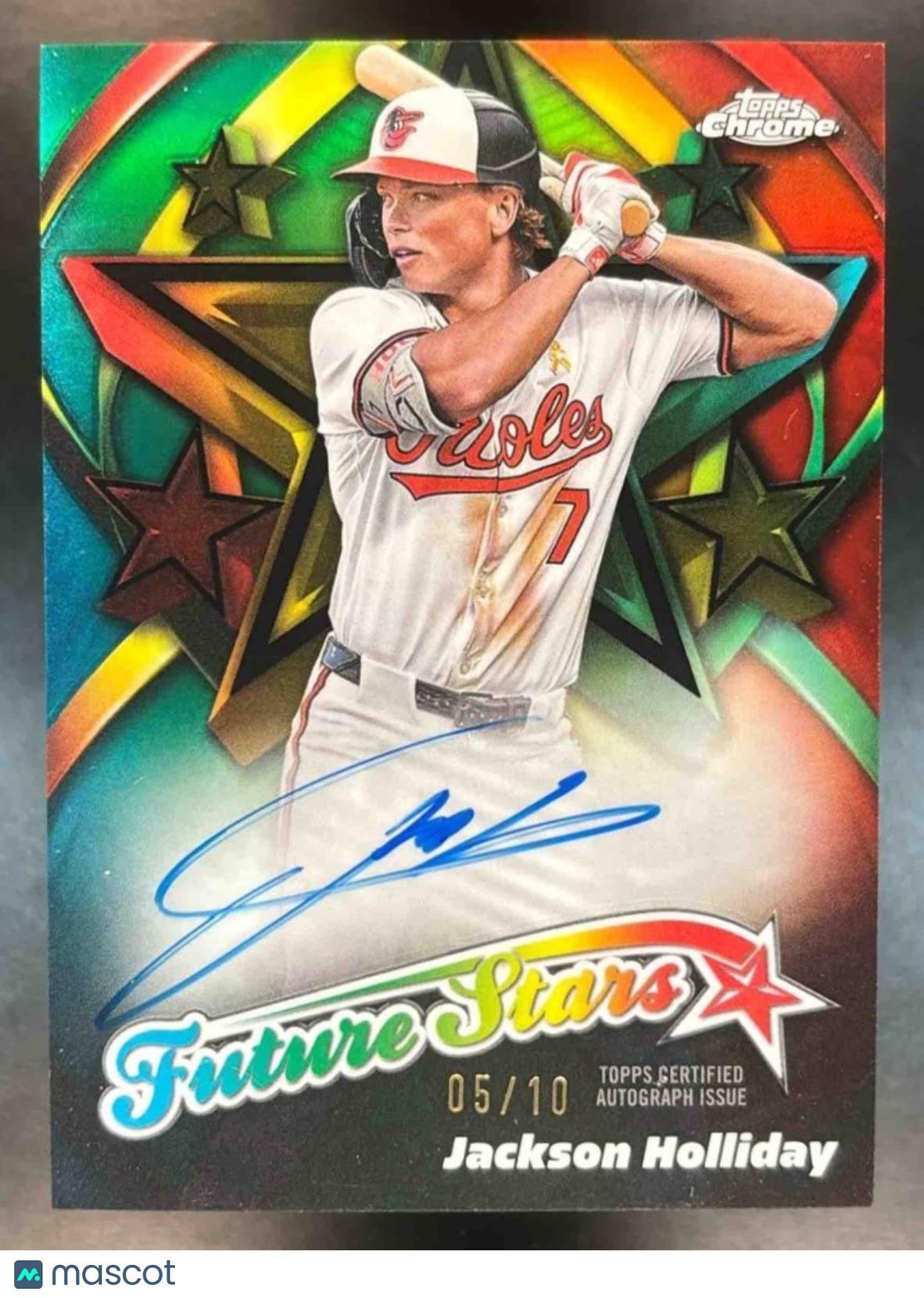 2025 Topps Chrome Jackson Holliday Future Stars Auto Black /10 Baltimore Orioles - Sports Cards