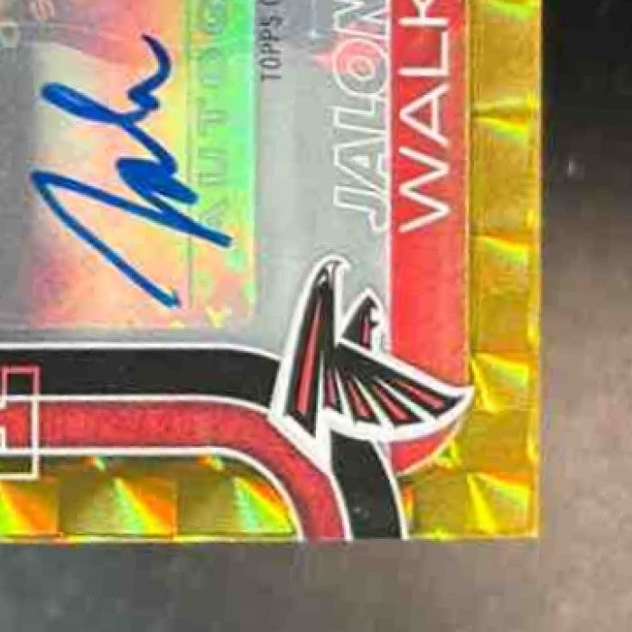 2025 Topps Chrome Jalon Walker Rookie Auto Gold Geometric /50 RC Atlanta Falcons - Sports Cards