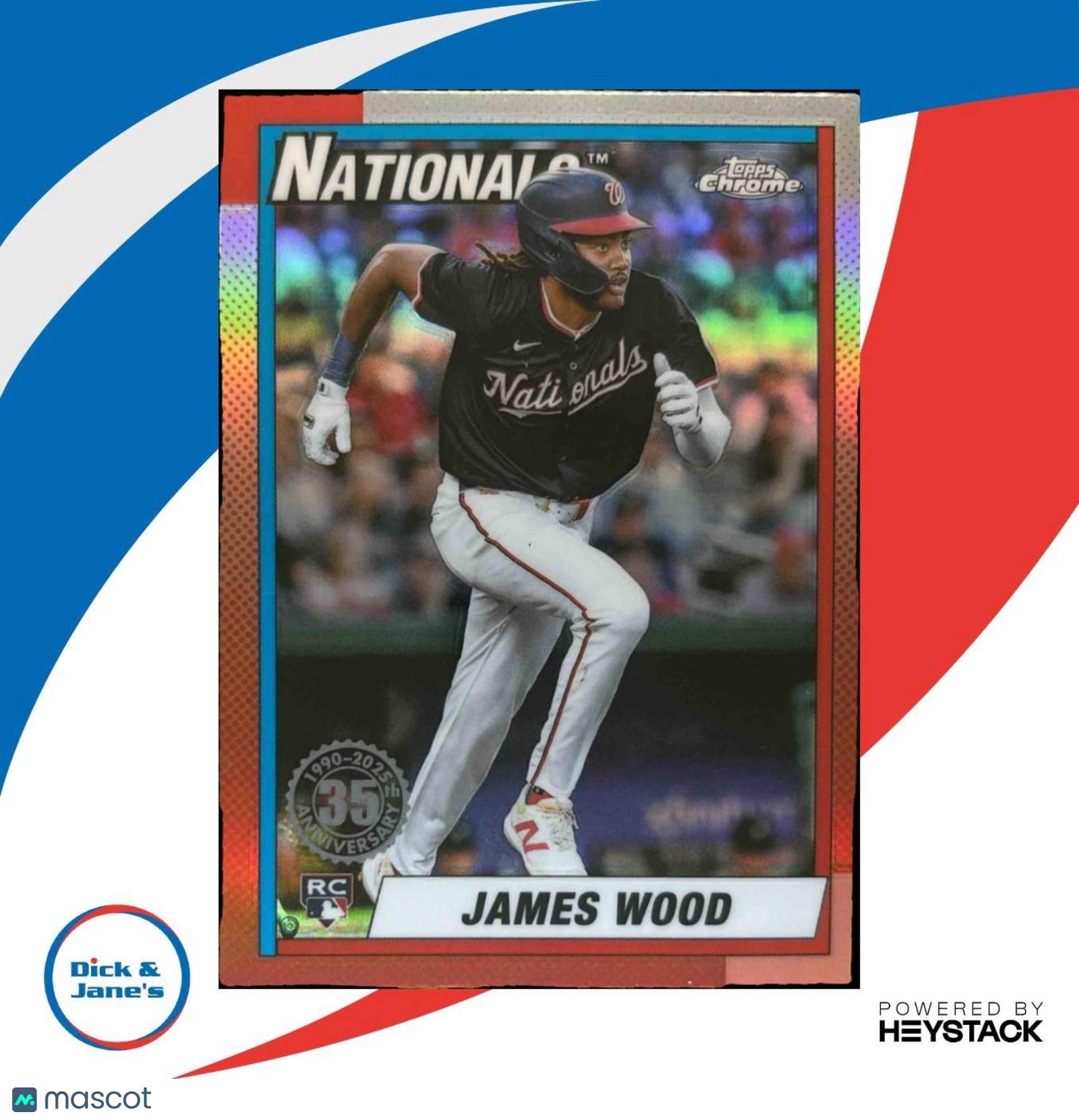 2025 Topps Chrome James Wood 1990 Baseball #90CB-15 Washington Nationals - Sports Cards
