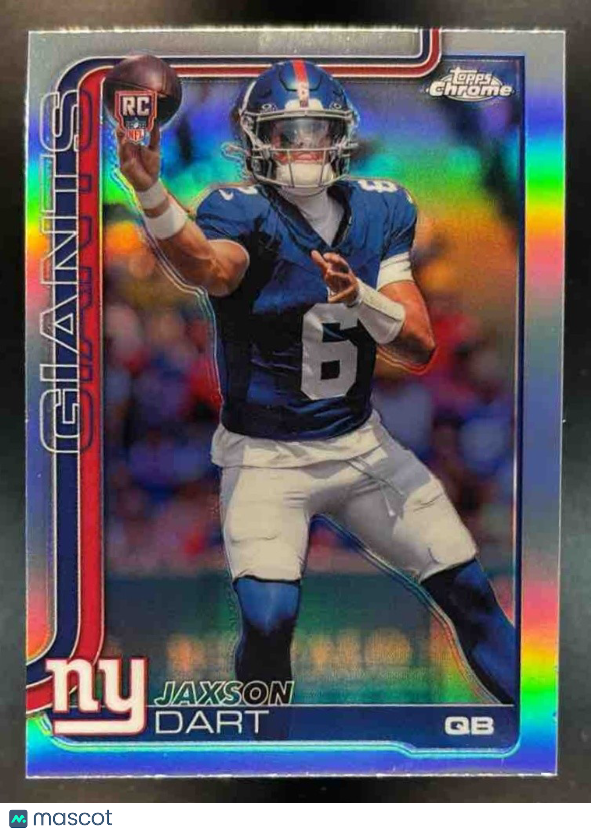 2025 Topps Chrome Jaxson Dart Rookie Refractor #306 RC New York Giants - Sports Cards