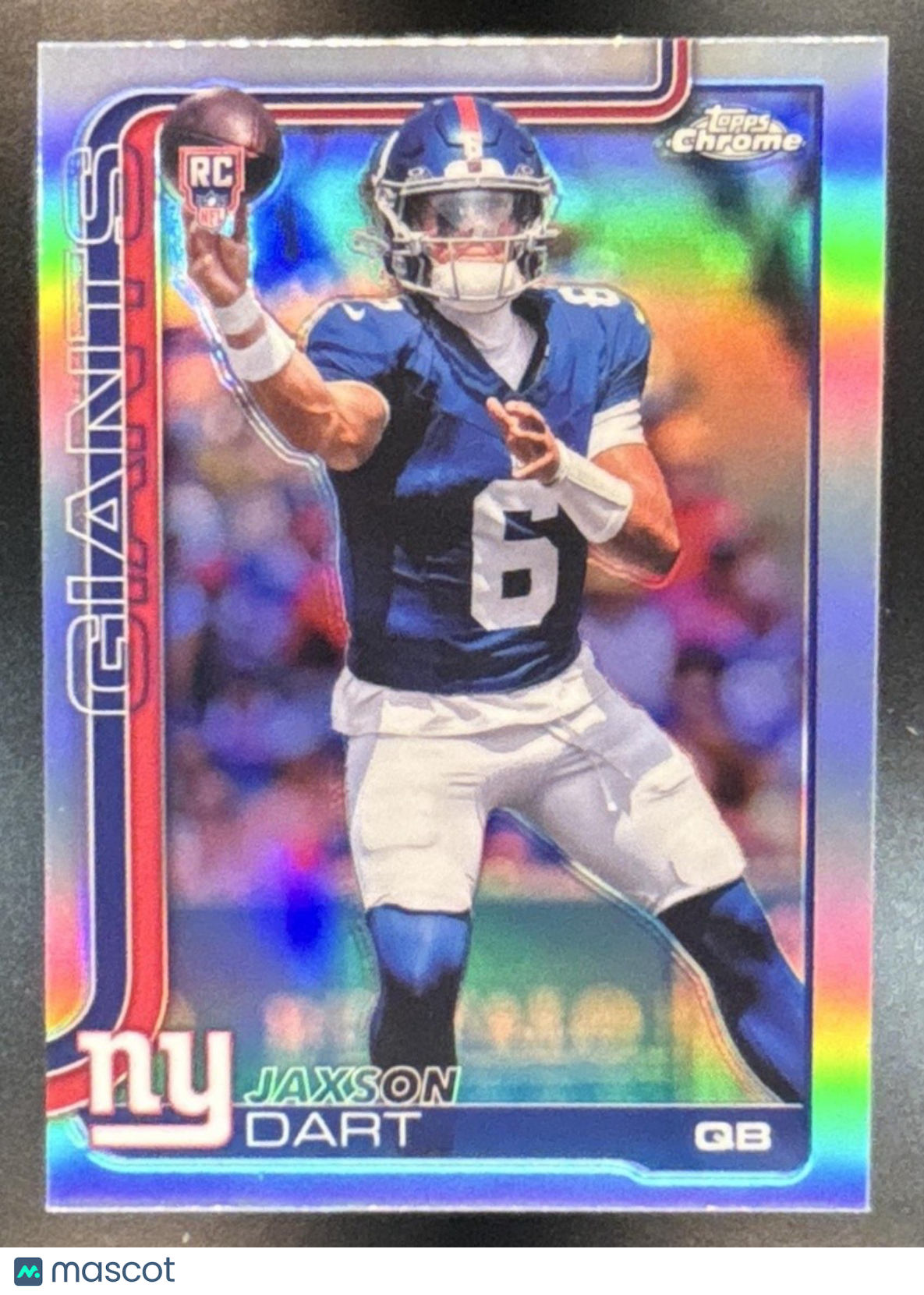 2025 Topps Chrome Jaxson Dart Rookie Refractor #306 RC New York Giants - Sports Cards