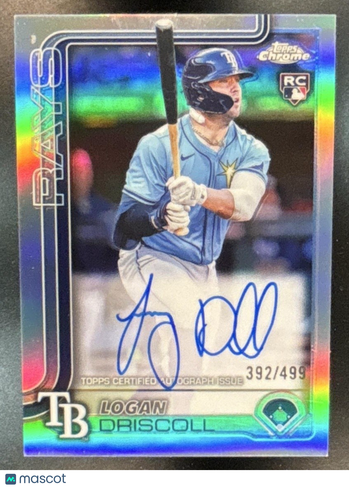 2025 Topps Chrome Logan Driscoll Auto Refractor /499 #RA-LDR RC Tampa Bay Rays - Sports Cards