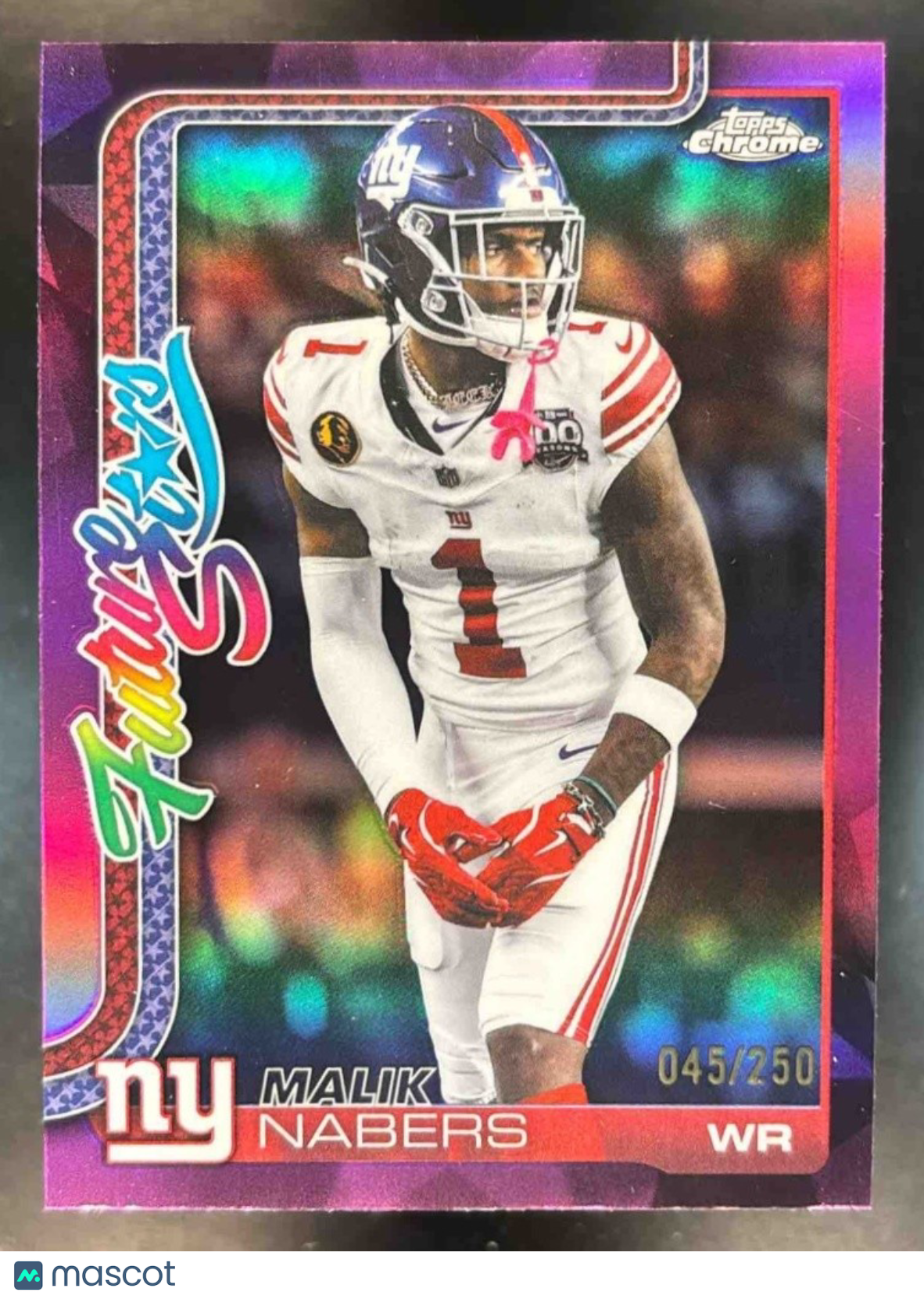 2025 Topps Chrome Malik Nabers Future Stars Pink /250 #FS-8 SP New York Giants - Sports Cards