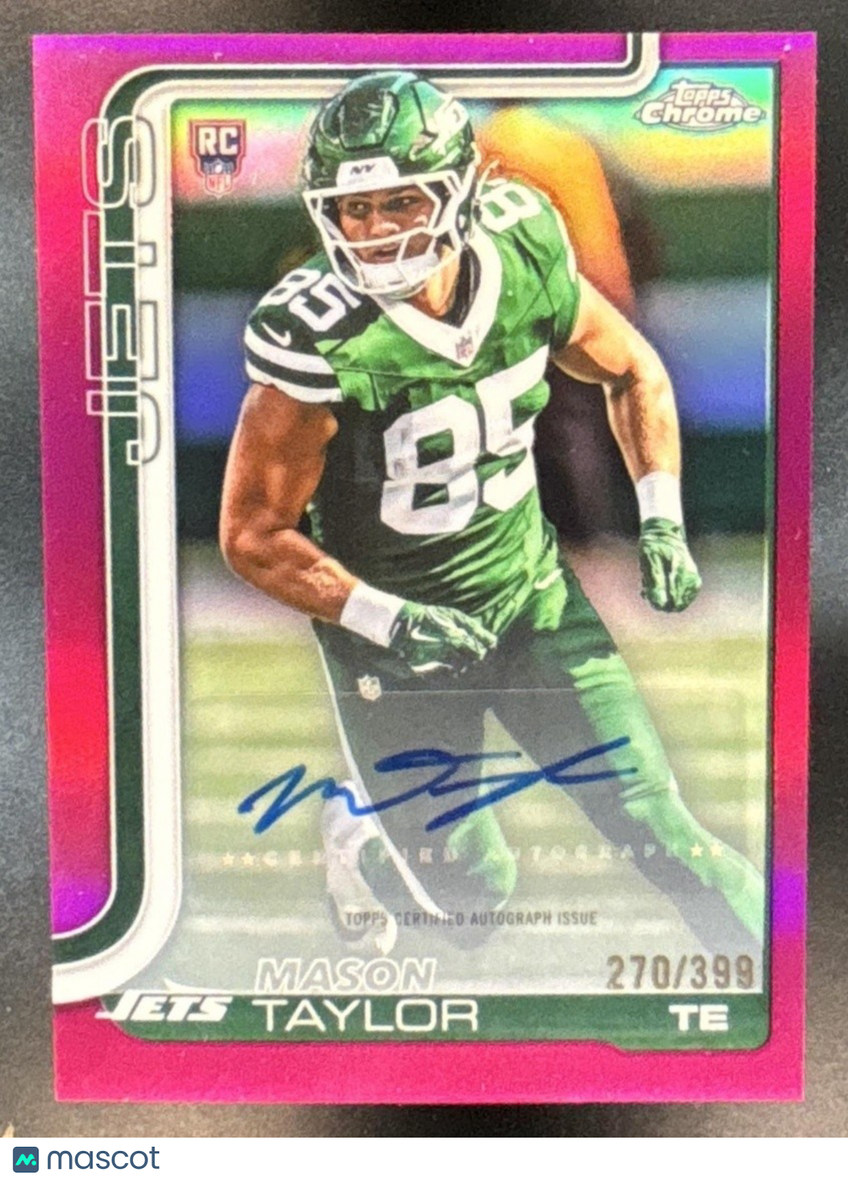 2025 Topps Chrome Mason Taylor Rookie Auto Magenta /399 #RA-MT RC New York Jets - Sports Cards