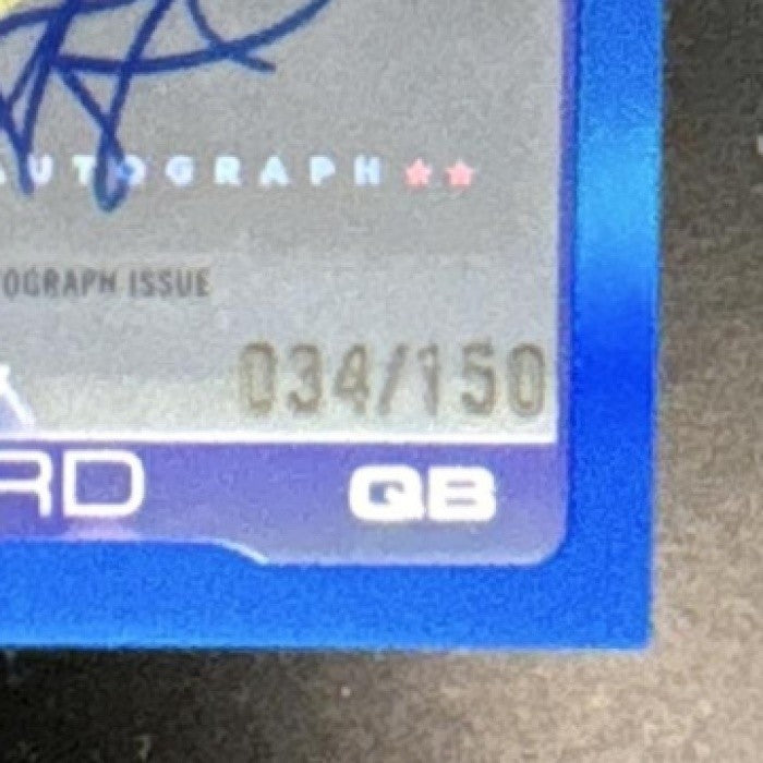 2025 Topps Chrome Matthew Stafford Auto Blue Refractor /150 Los Angeles Rams - Sports Cards