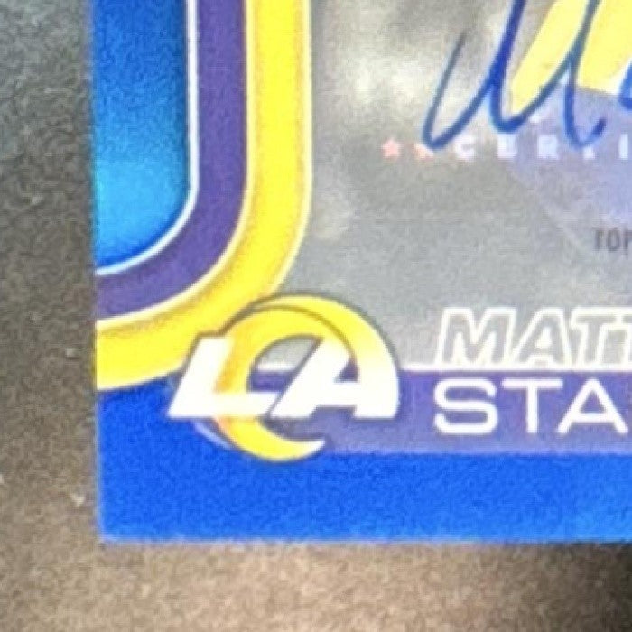 2025 Topps Chrome Matthew Stafford Auto Blue Refractor /150 Los Angeles Rams - Sports Cards