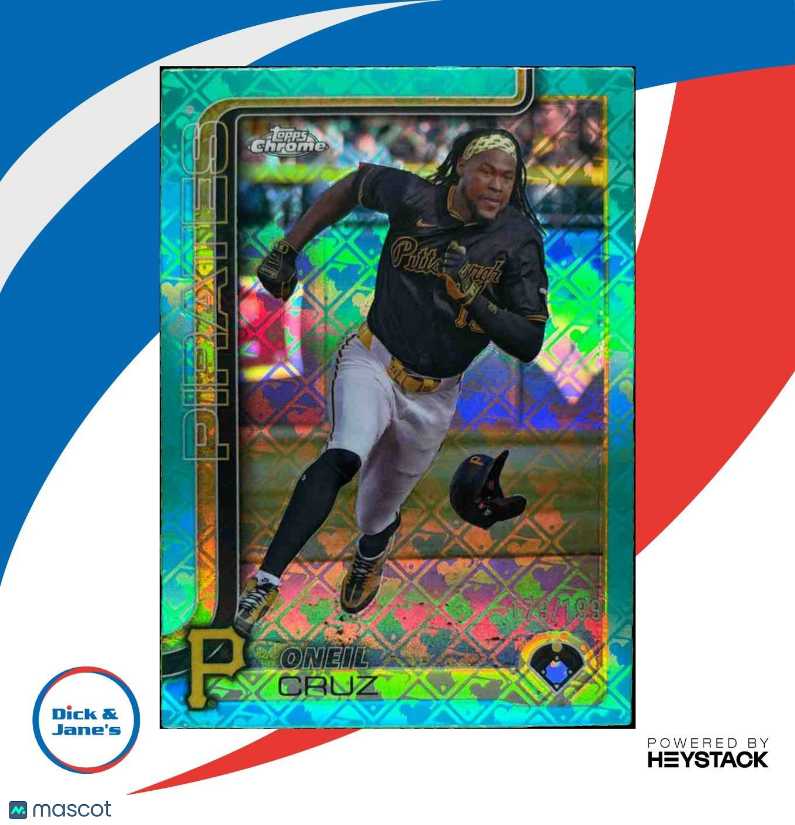 2025 Topps Chrome Oneil Cruz Aqua Refractor 78/199 #252 Pittsburgh Pirates - Sports Cards