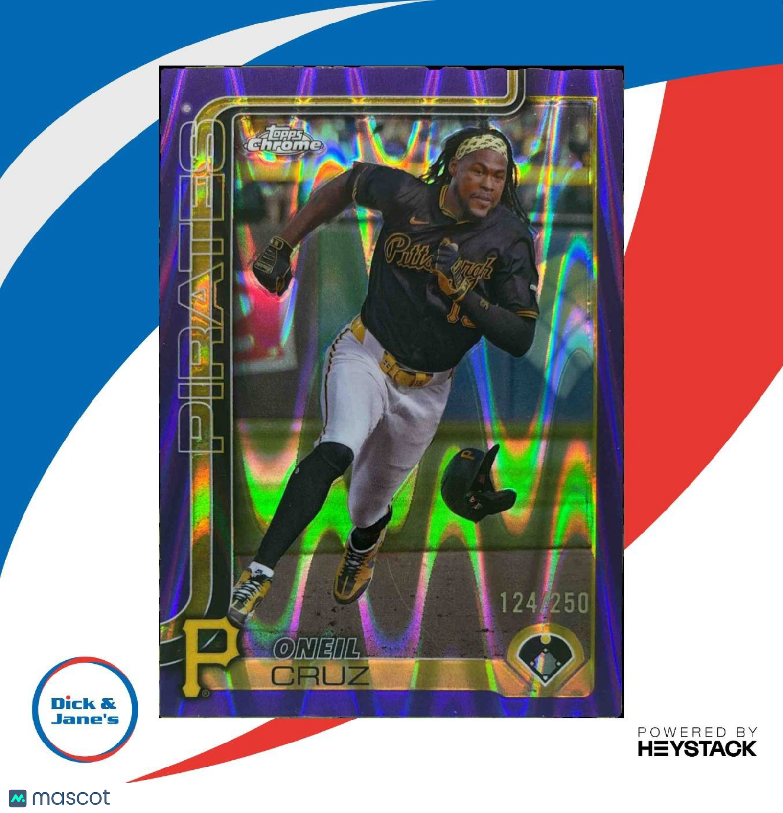 2025 Topps Chrome Oneil Cruz Purple RayWave /250 #252 Pittsburgh Pirates - Sports Cards