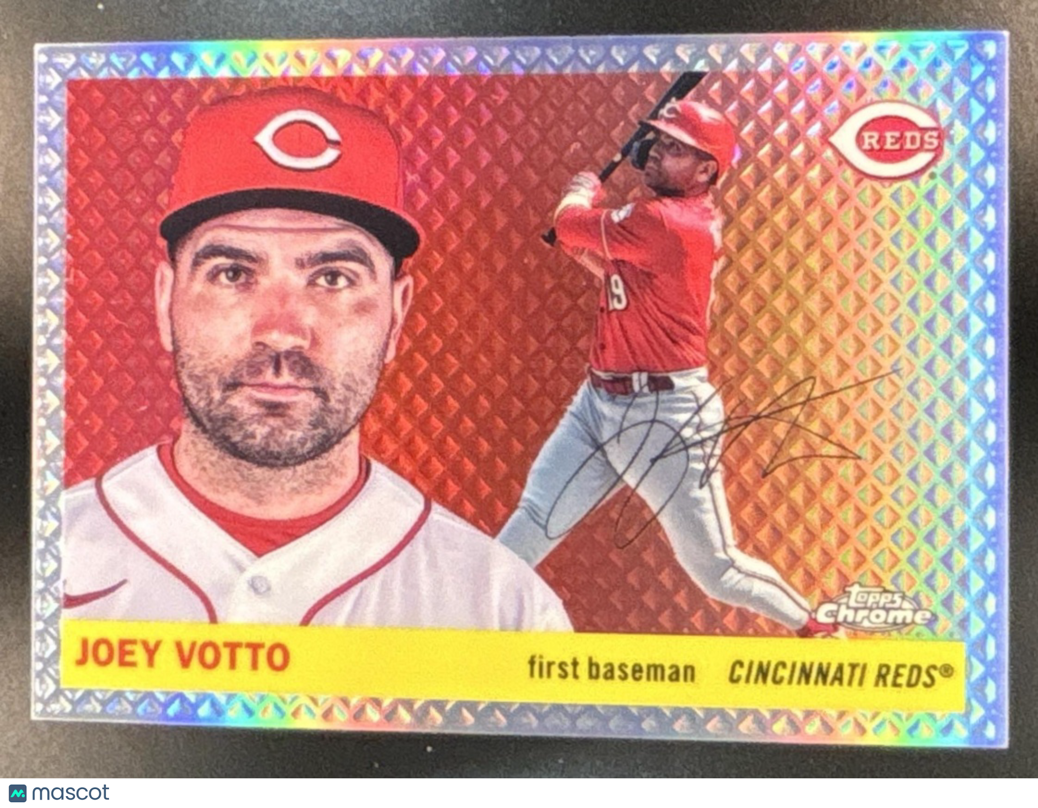 2025 Topps Chrome Platinum Anniversary Joey Votto Diamond Etch 1/55 #477 Reds - Sports Cards