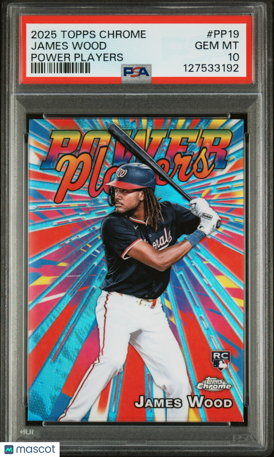 2025 Topps Chrome Power Players James Wood PSA 10 GEM MINT Washington Nationals - Graded Sports Cards