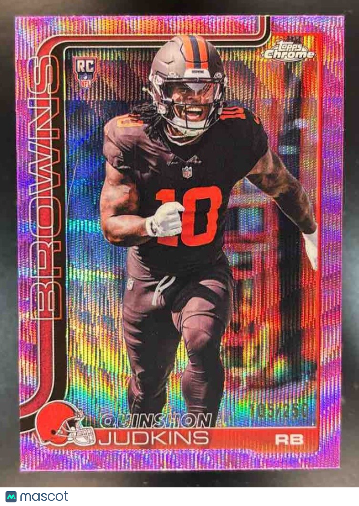 2025 Topps Chrome Quinshon Judkins Pink Wave /250 #325 RC Cleveland Browns - Sports Cards