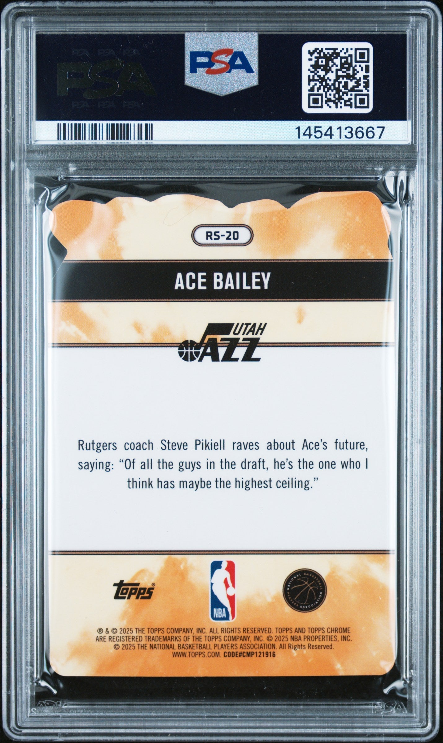 2025 Topps Chrome Rock Stars Ace Bailey #RS-20 PSA 9 - Graded Sports Cards