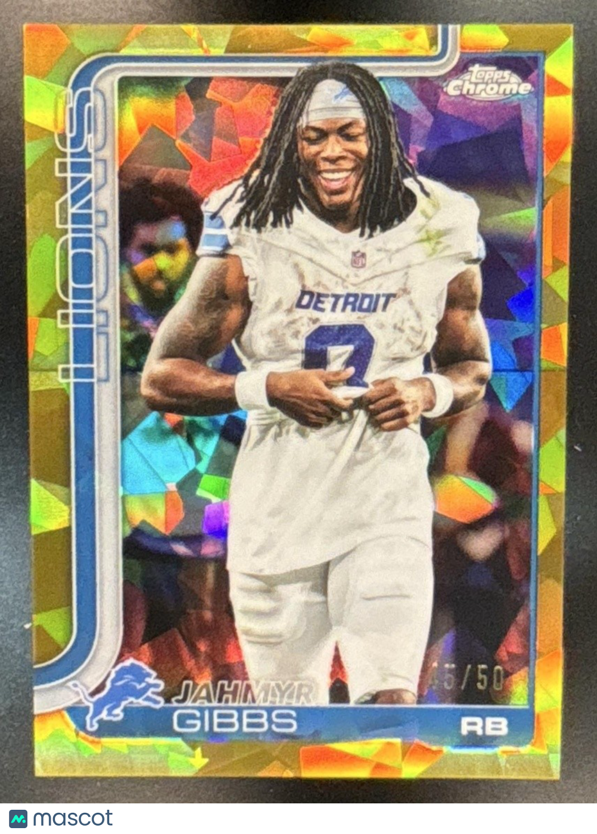 2025 Topps Chrome Sapphire Jahmyr Gibbs Image