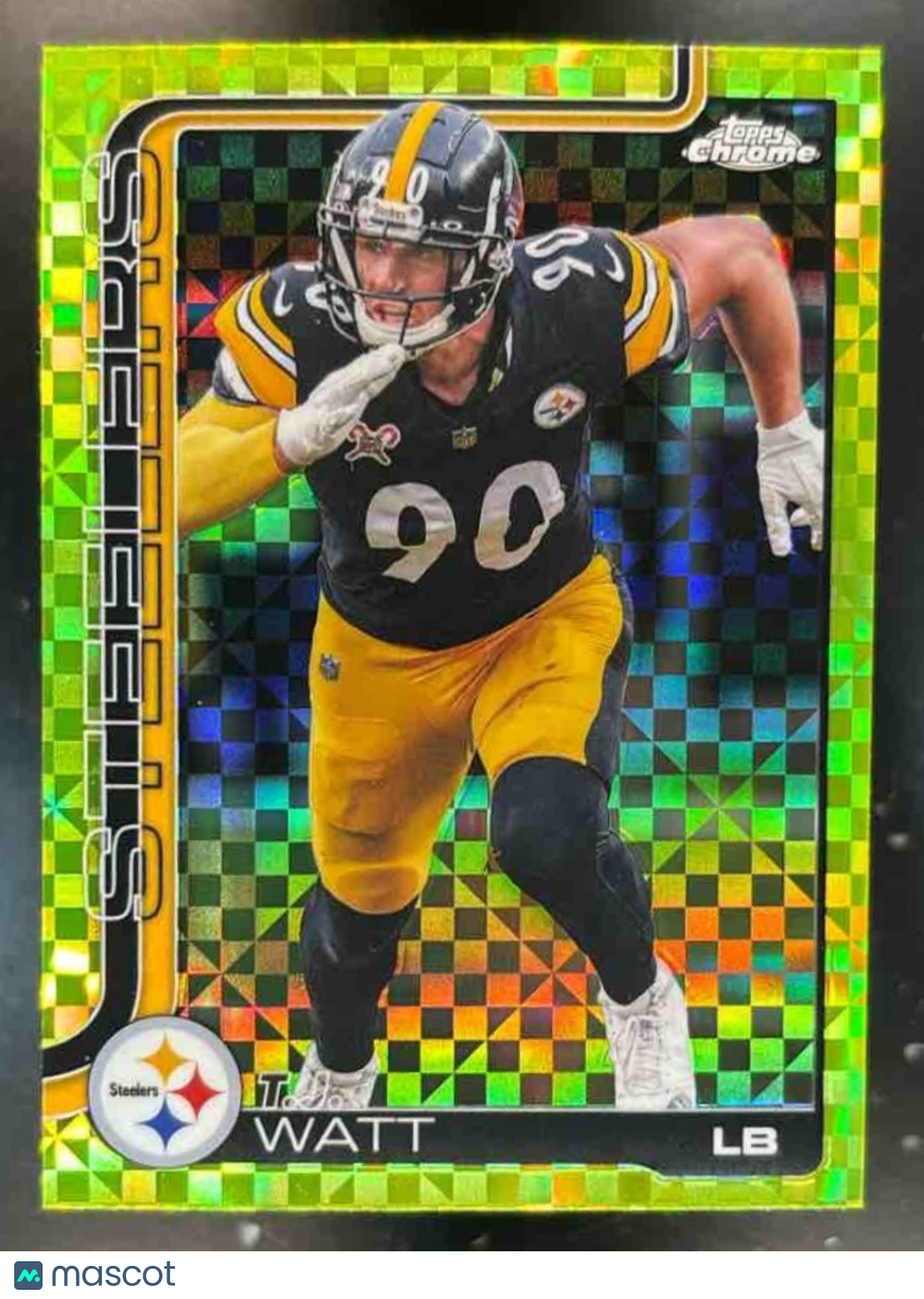 2025 Topps Chrome T.J. Watt Lime Green X-Fractor #258 Pittsburgh Steelers - Sports Cards