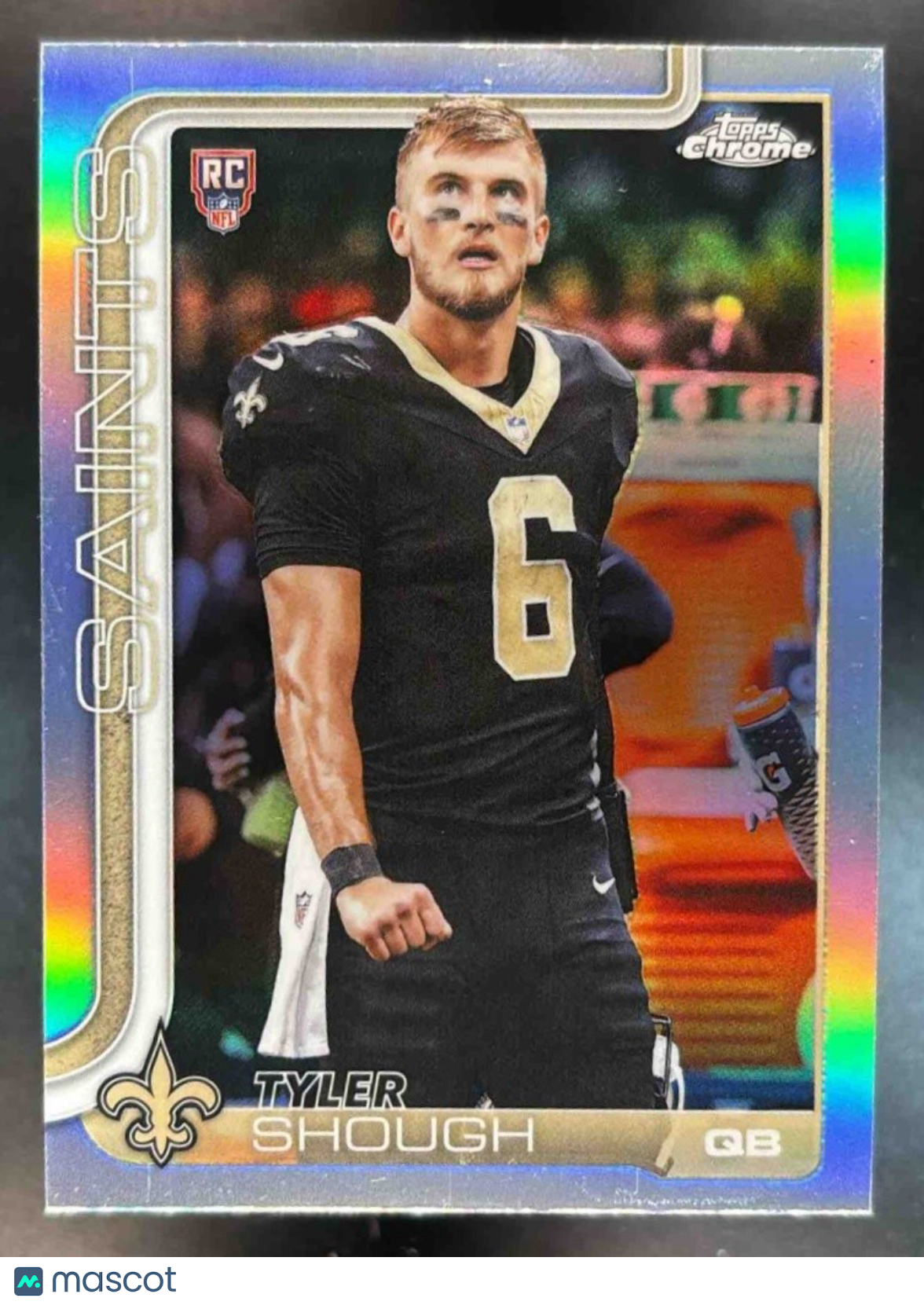 2025 Topps Chrome Tyler Shough Image Variation #398 SP RC New Orleans Saints - Sports Cards