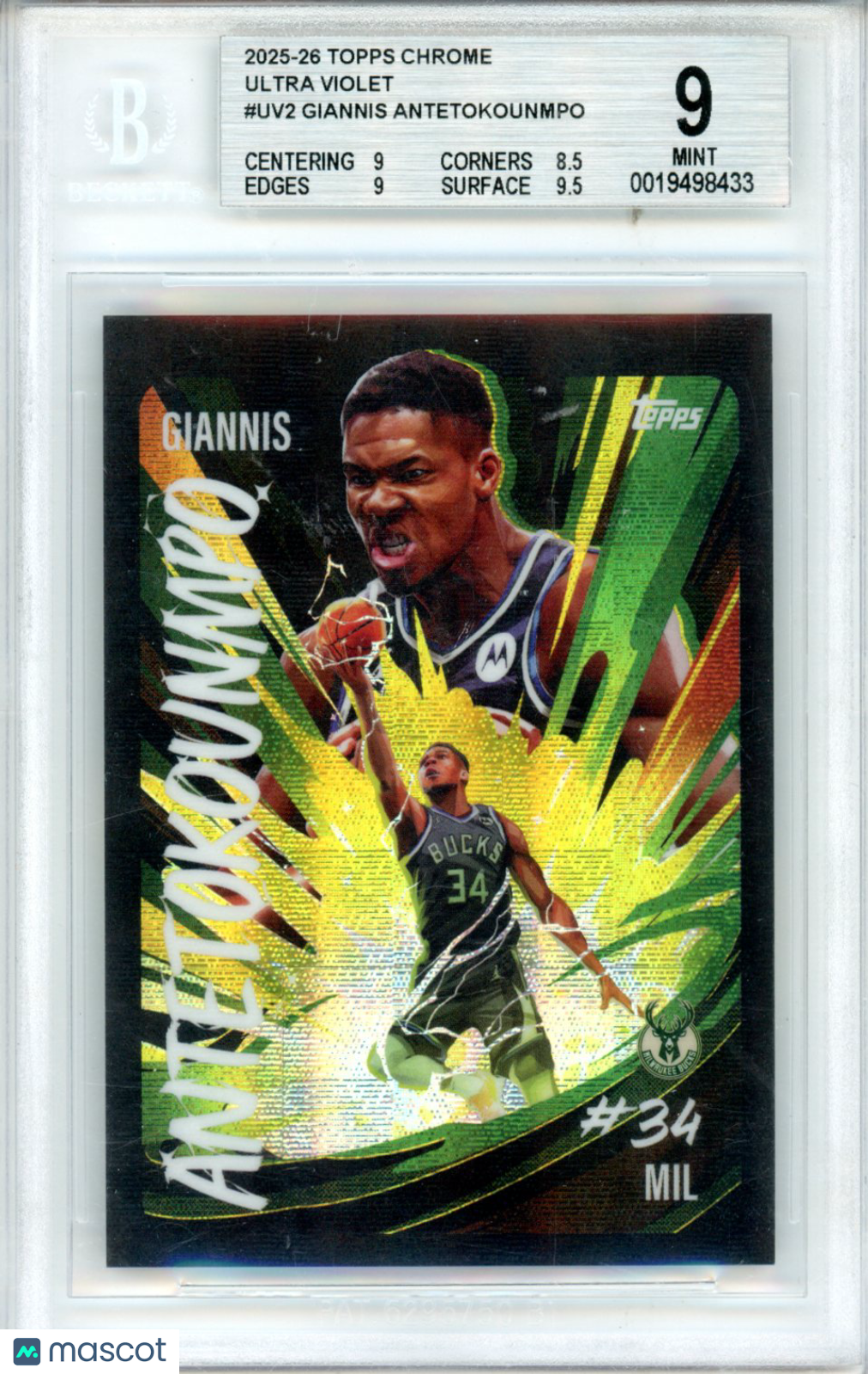 2025 Topps Chrome Ultra Violet Giannis Antetokounmpo #UV2 BGS 9 - Graded Sports Cards