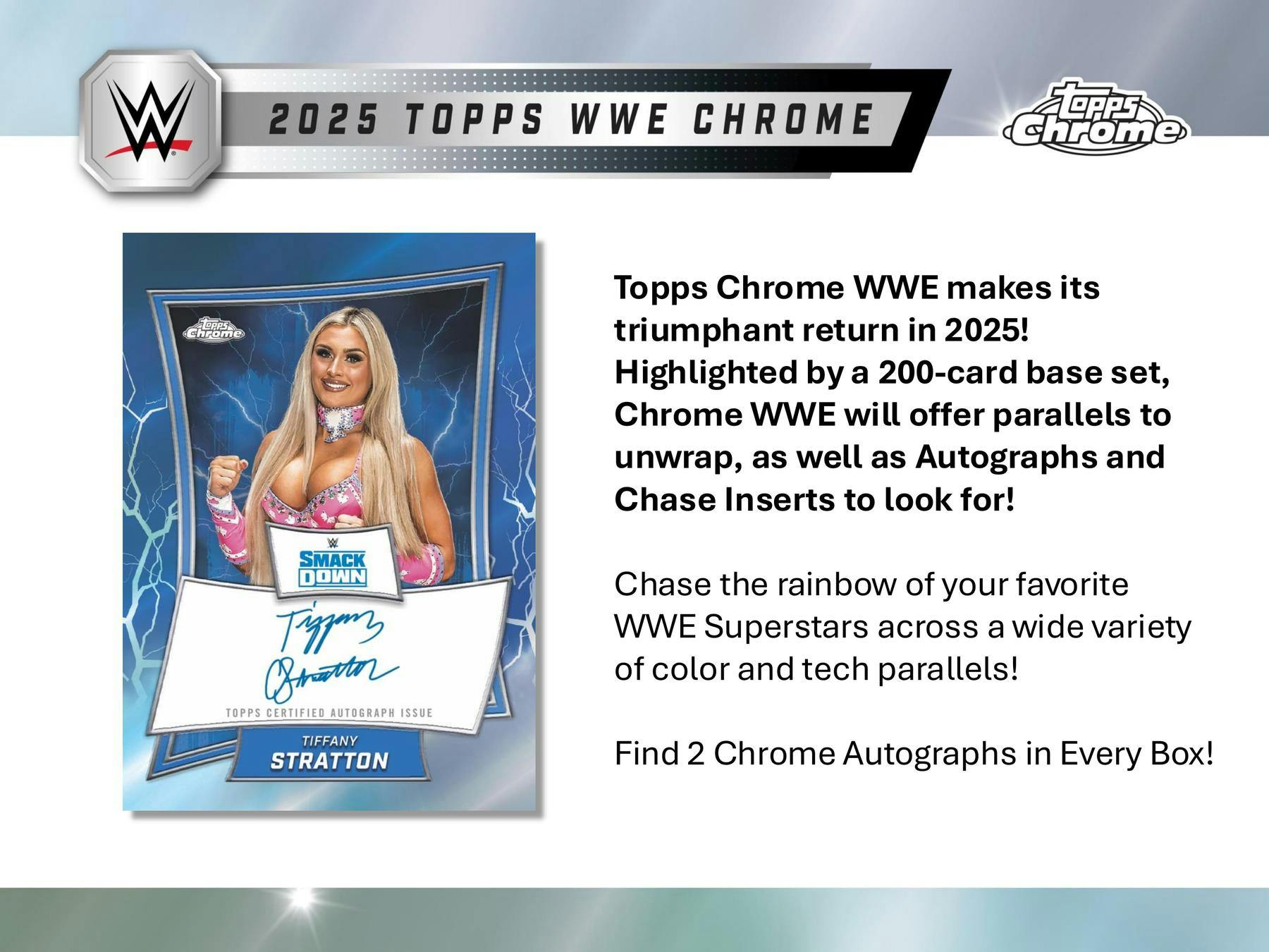 2025 Topps Chrome WWE Wrestling Hobby Box (2 Autos) - Hobby Box
