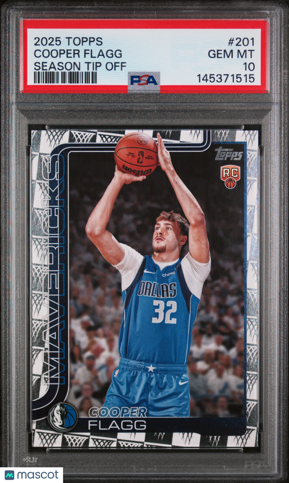 2025 Topps Cooper Flagg Season Tip Off Rookie #201 PSA 10 GEM MINT Mavericks - Graded Sports Cards