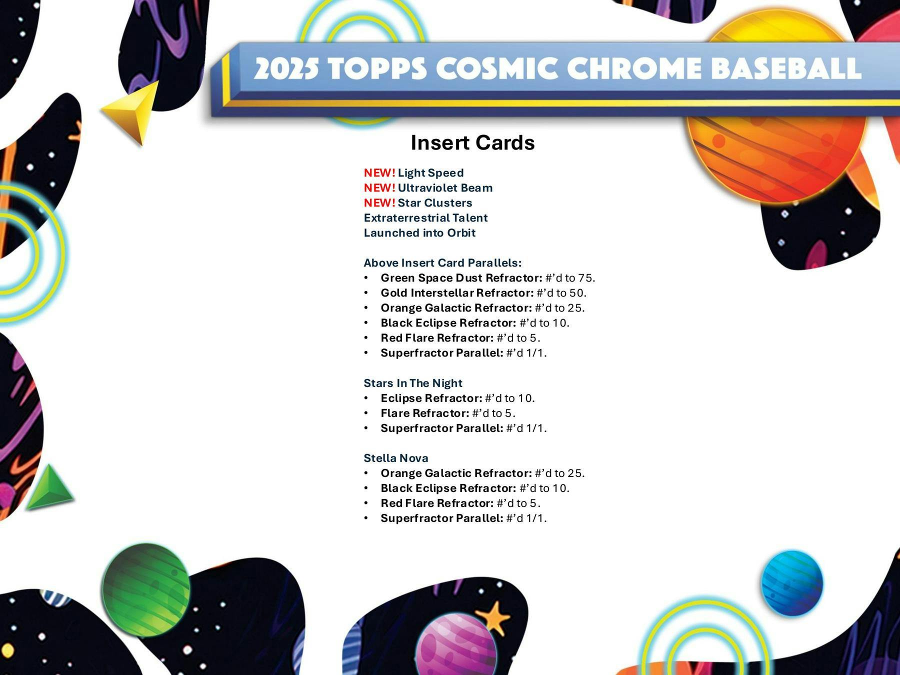 2025 Topps Cosmic Chrome Baseball Hobby Box (The Galaxy Awaits) DEC 17th - MLB hobby