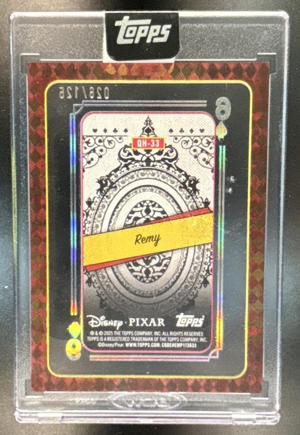 2025 Topps Disney Remy Encased Queen of Hearts Playing Cards /125 Ratatouille - Non-Sports Cards