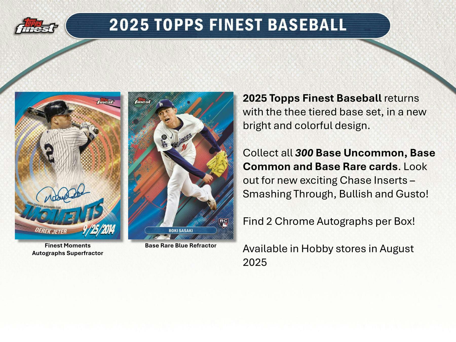 2025 Topps Finest Baseball Hobby Box (2 Chrome Autos) - Sports Collectibles