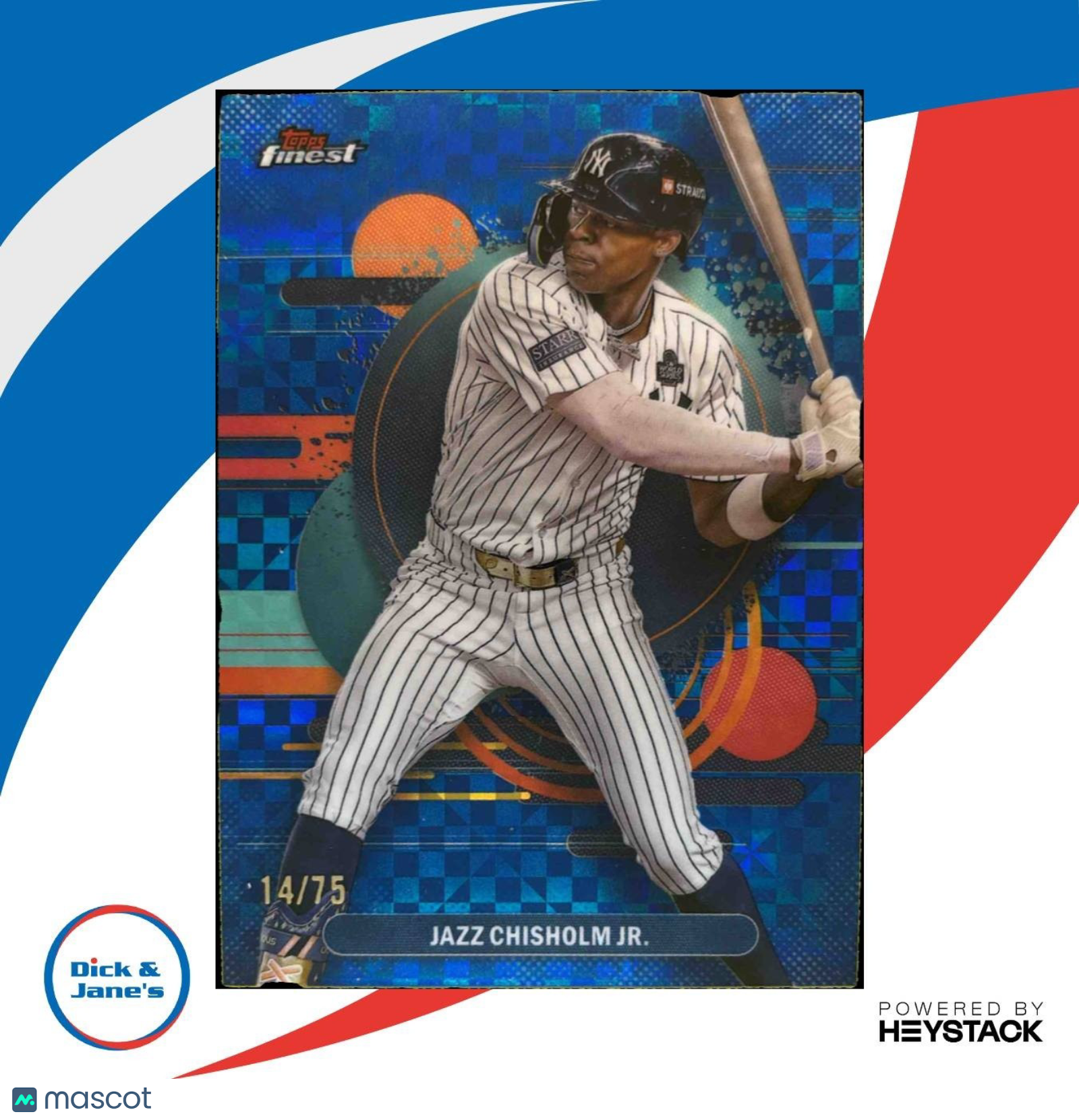 2025 Topps Finest Jazz Chisholm Jr. Blue X-Fractor /75 #187 New York Yankees - Sports Cards