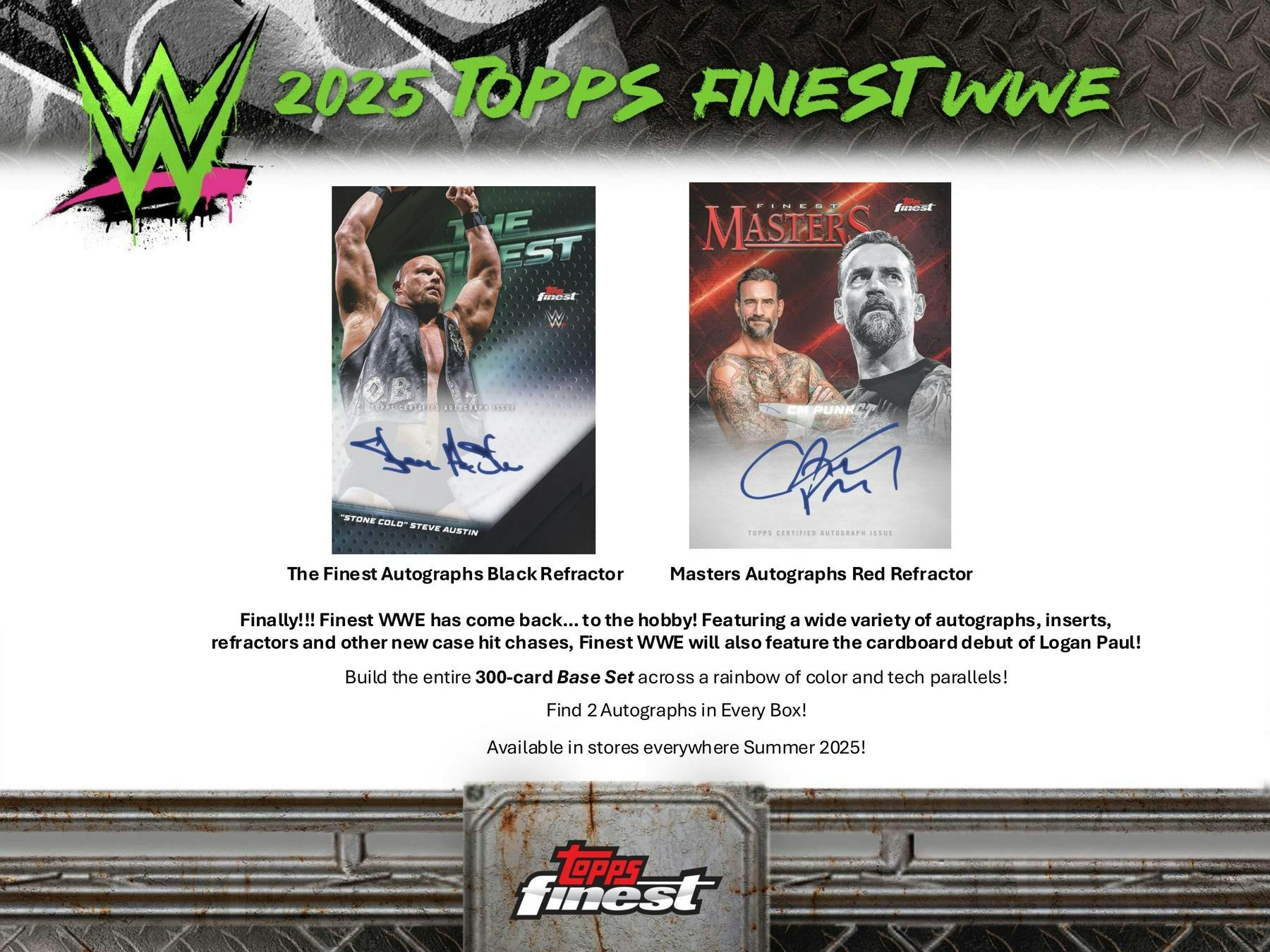 2025 Topps Finest WWE Hobby Box (2 Autos) - Hobby Box