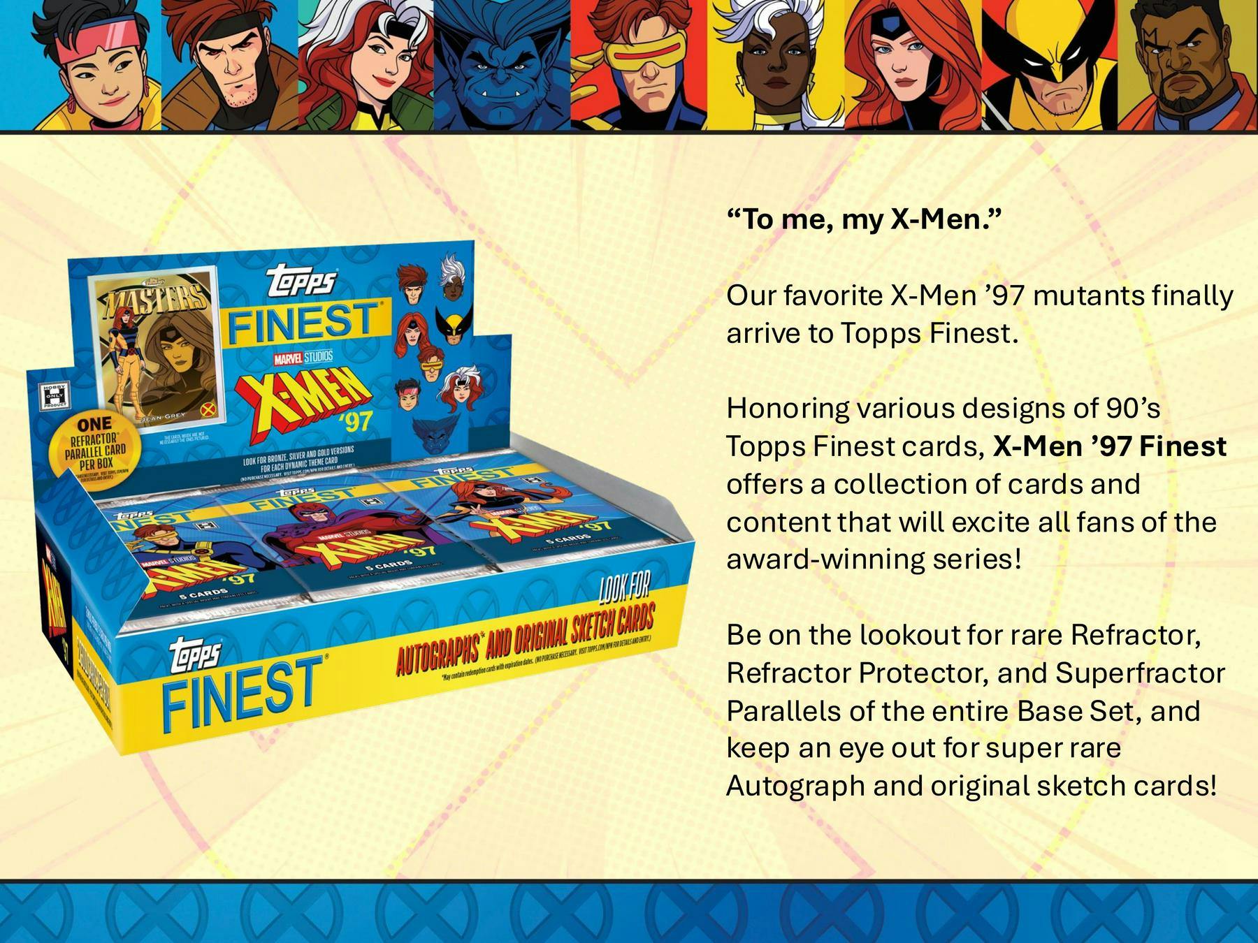 2025 Topps Finest X Men ’97 Hobby Box Trading Cards