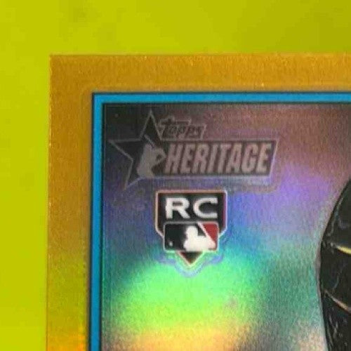 2025 Topps Heritage Ben Rice Chrome Auto Gold Refractor 9/50 New York Yankees Sports Cards