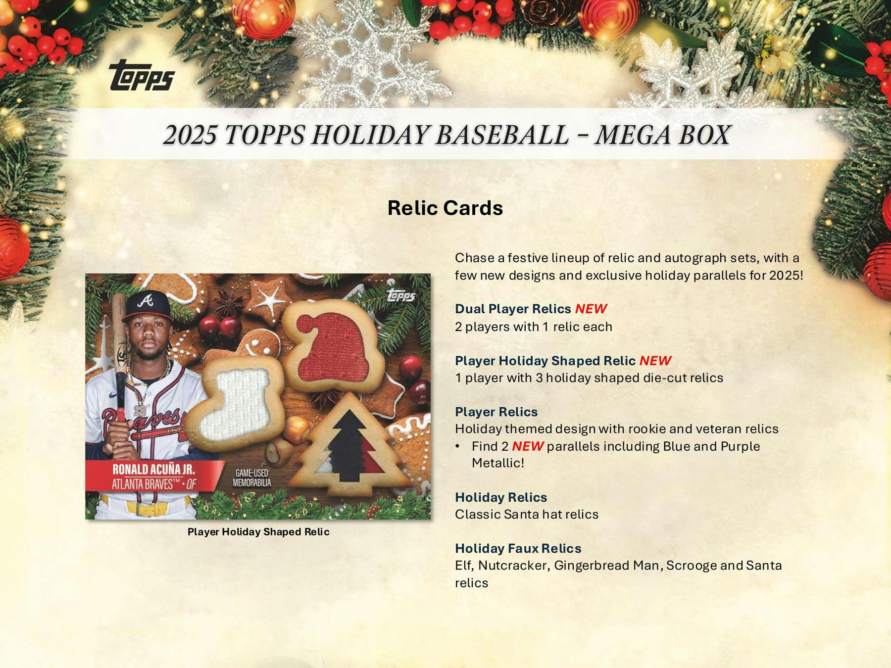 2025 Topps Holiday Baseball Mega Box (Autograph Relic or Chrome Variation) Christmas - MLB Hobby Box