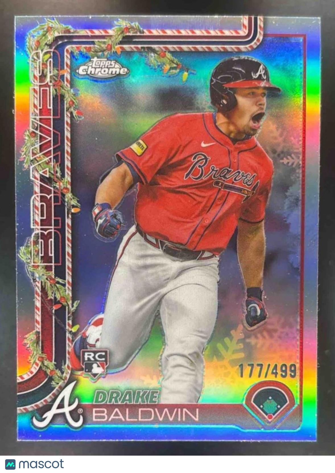 2025 Topps Holiday Drake Baldwin Chrome Refractor /499 #HC60 RC Atlanta Braves - Sports Cards