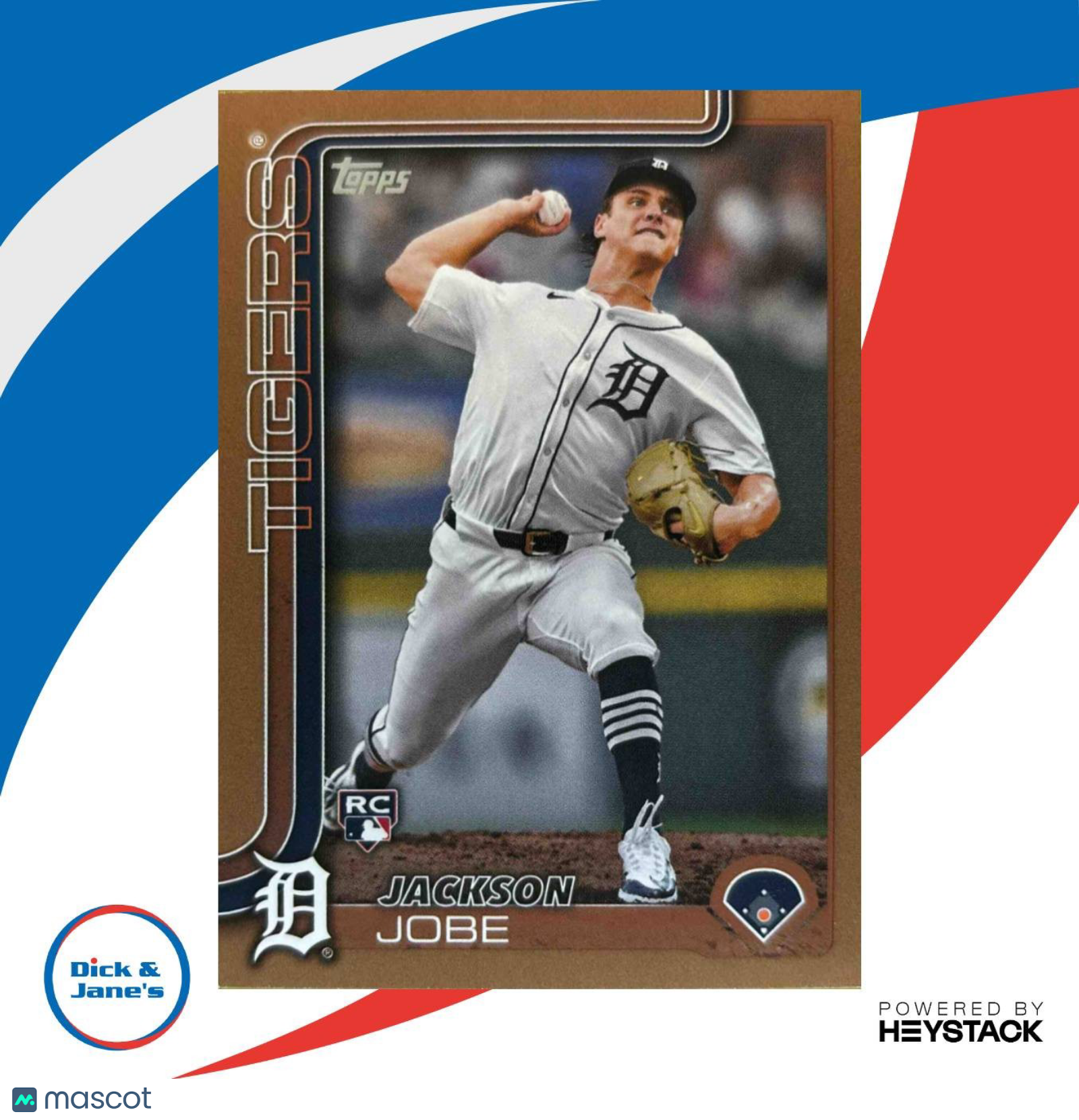 2025 Topps Jackson Jobe Gold 451/2025 #490 RC Detroit Tigers Rookie Card - Sports Cards