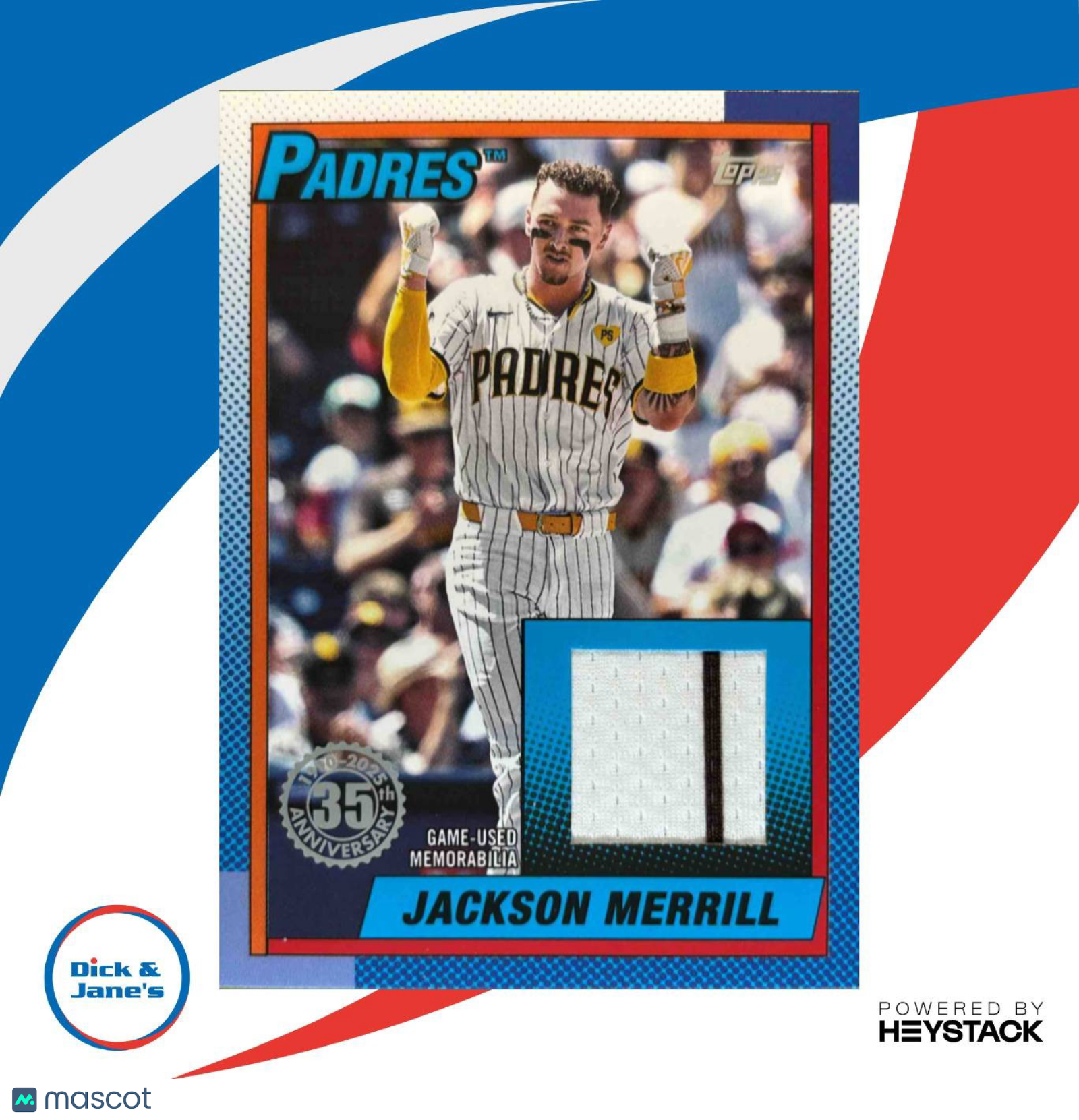 2025 Topps Jackson Merrill 1990 Baseball Relics S1 #T90R-JM MEM San Diego Padres - Sports Cards