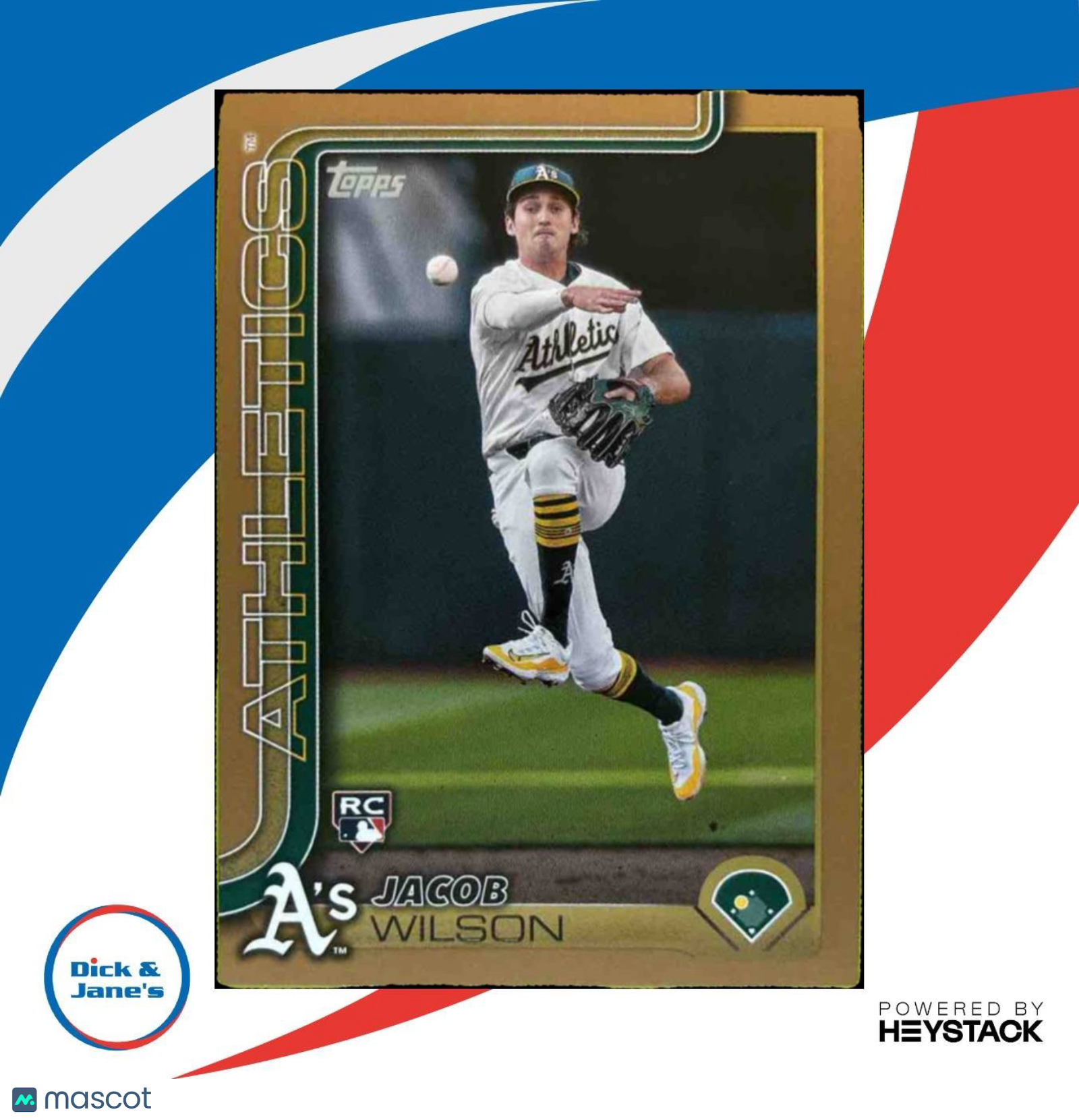 2025 Topps Jacob Wilson Gold 500/2025 #314 RC Oakland Athletics - Sports Cards