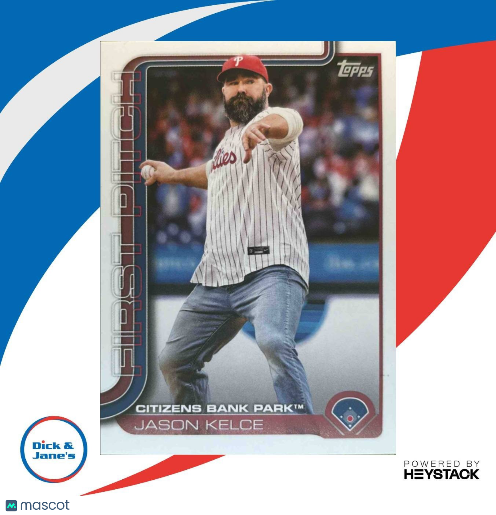 2025 Topps Jason Kelce First Pitch #FP-1 Philadelphia Phillies - Sports Cards