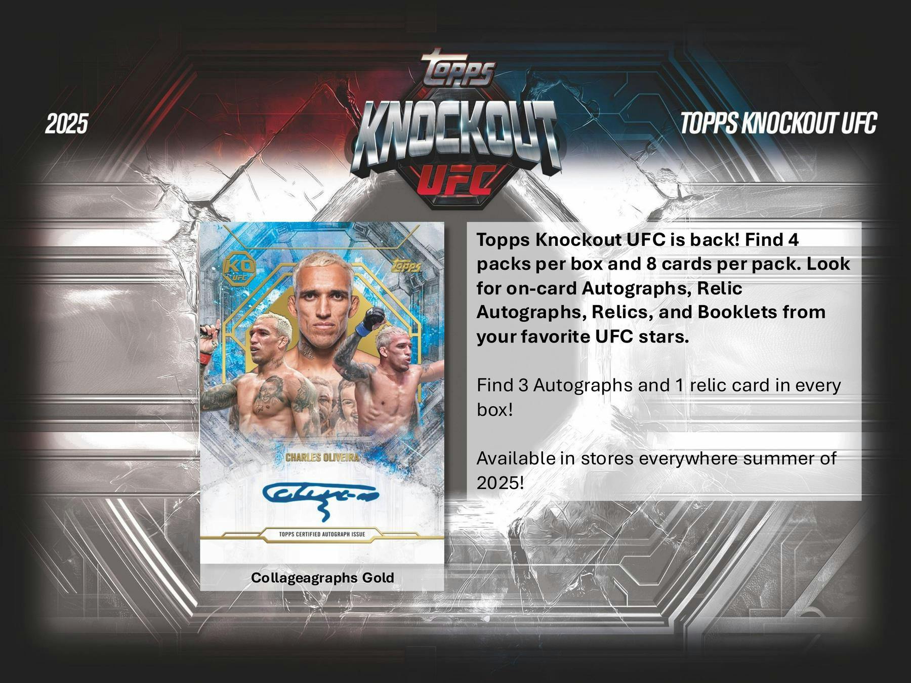 2025 Topps Knockout UFC Hobby Box (3 Auto / 1 Relic) - Trading Cards