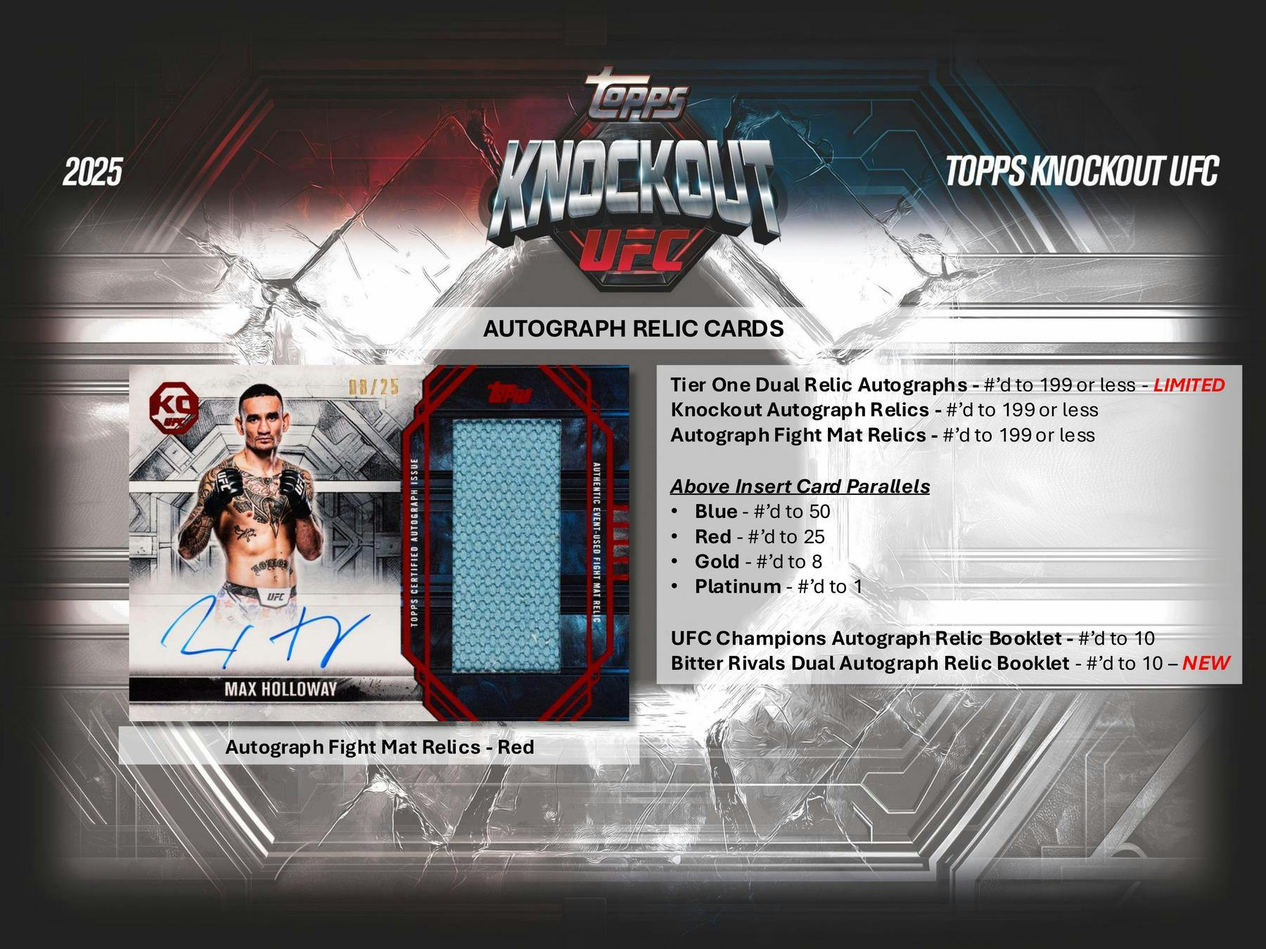 2025 Topps Knockout UFC Hobby Box (3 Auto / 1 Relic) - Trading Cards