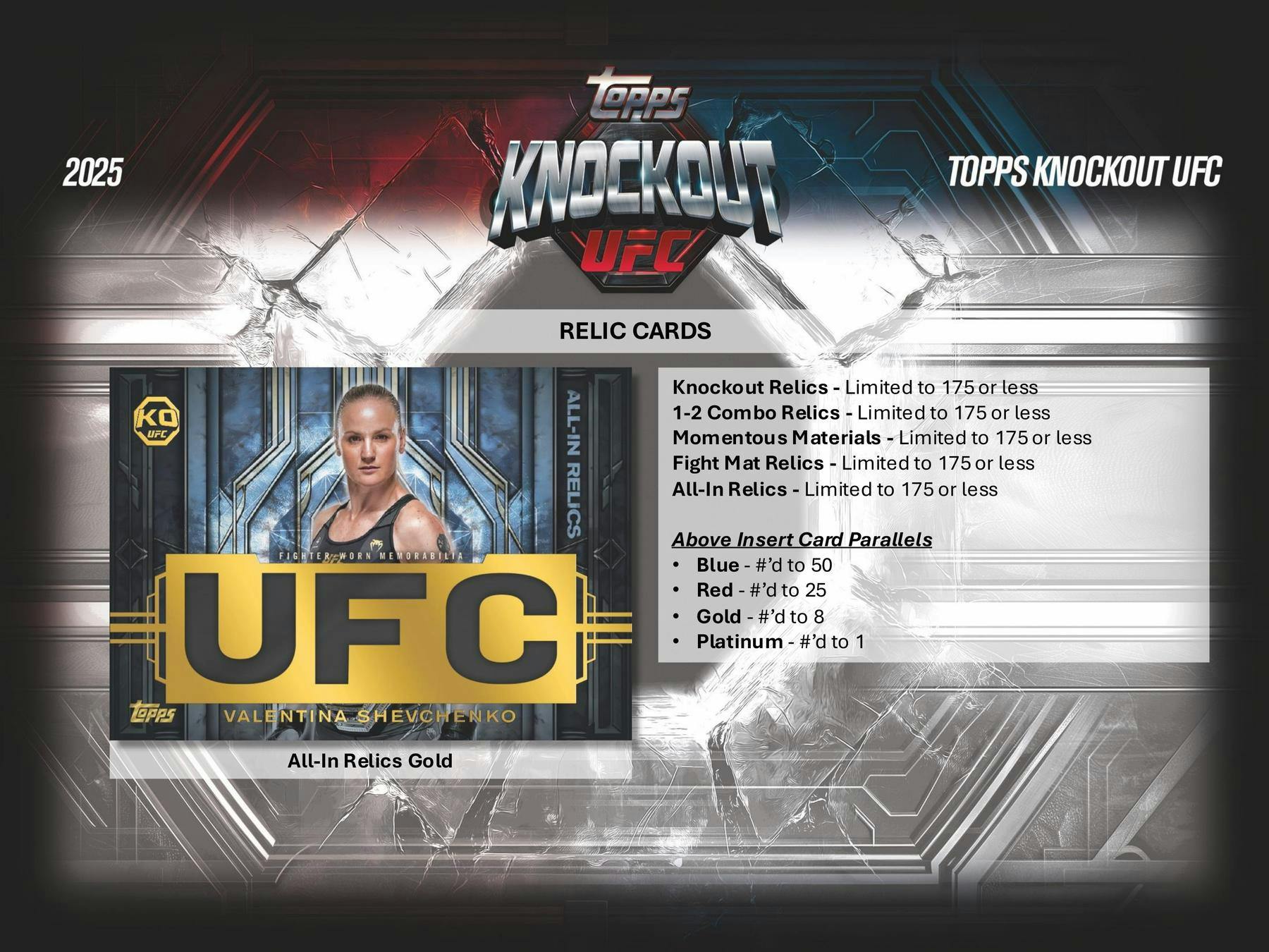 2025 Topps Knockout UFC Hobby Box (3 Auto / 1 Relic) - Trading Cards