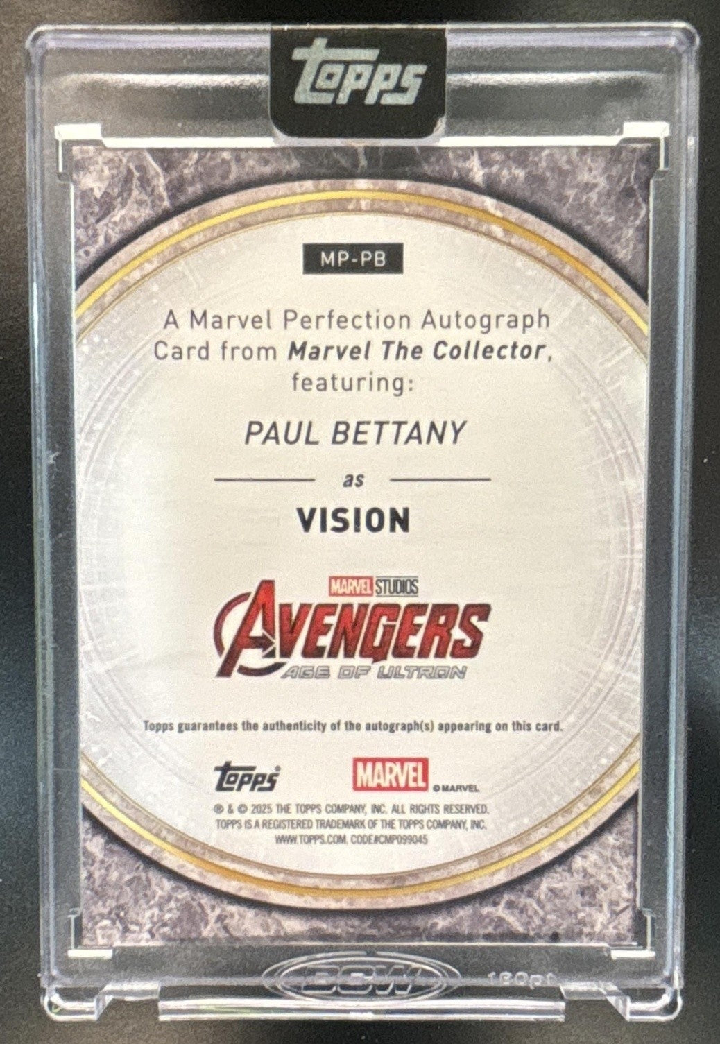 2025 Topps Marvel The Collector Paul Bettany as Vision Perfection Auto /100 - Non-Sports Cards