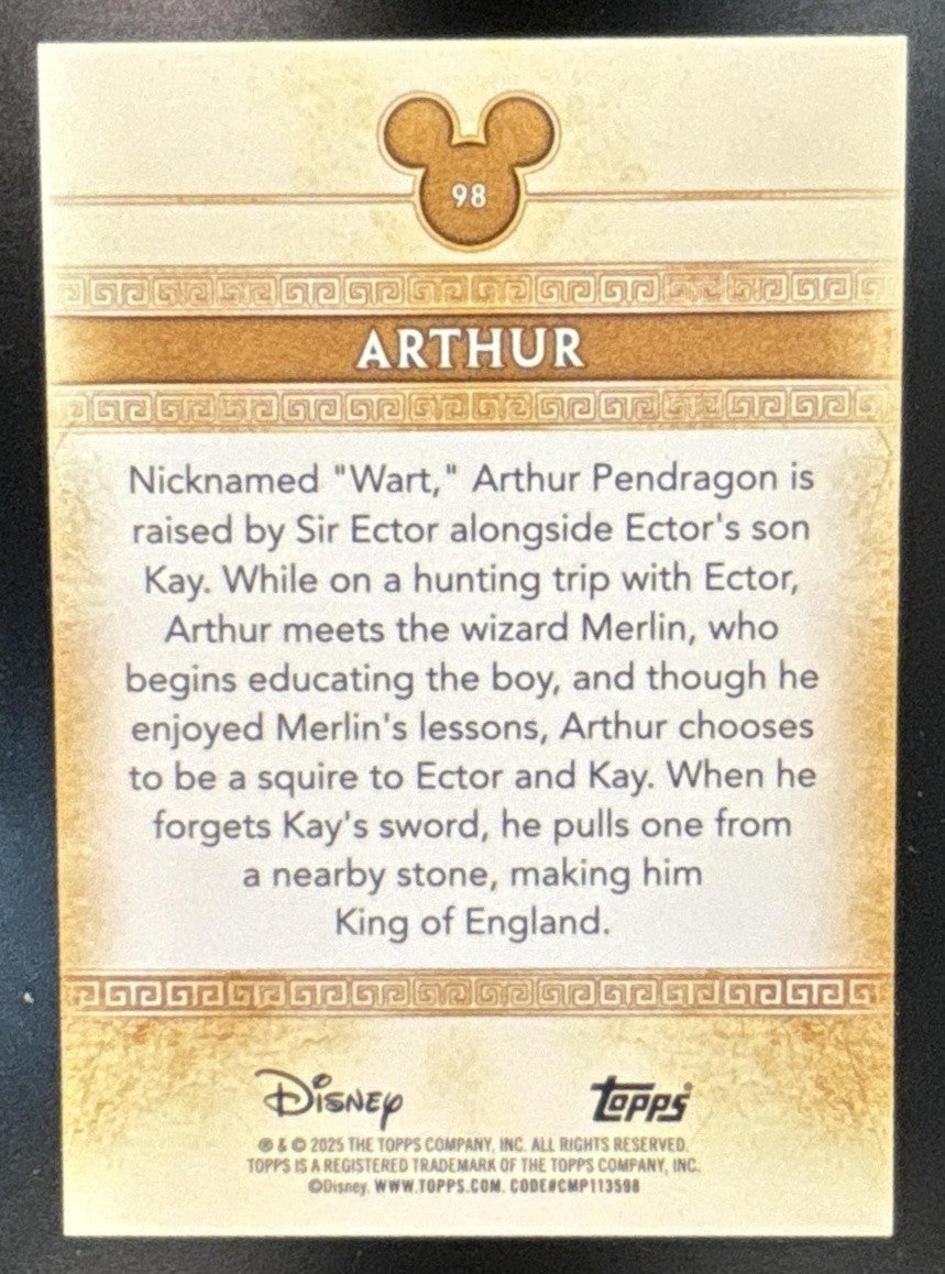 2025 Topps Mint Disney Arthur Gold Black Foil /10 #98 The Sword in the Stone - Non-Sports Cards