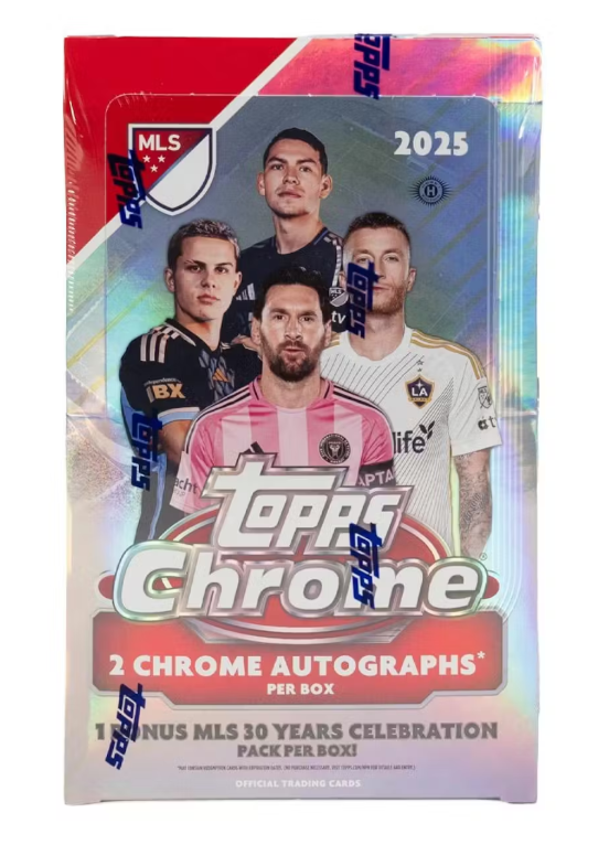 2025 Topps MLS Major League Soccer Chrome Hobby Box (2 Autos) - Sports Collectibles