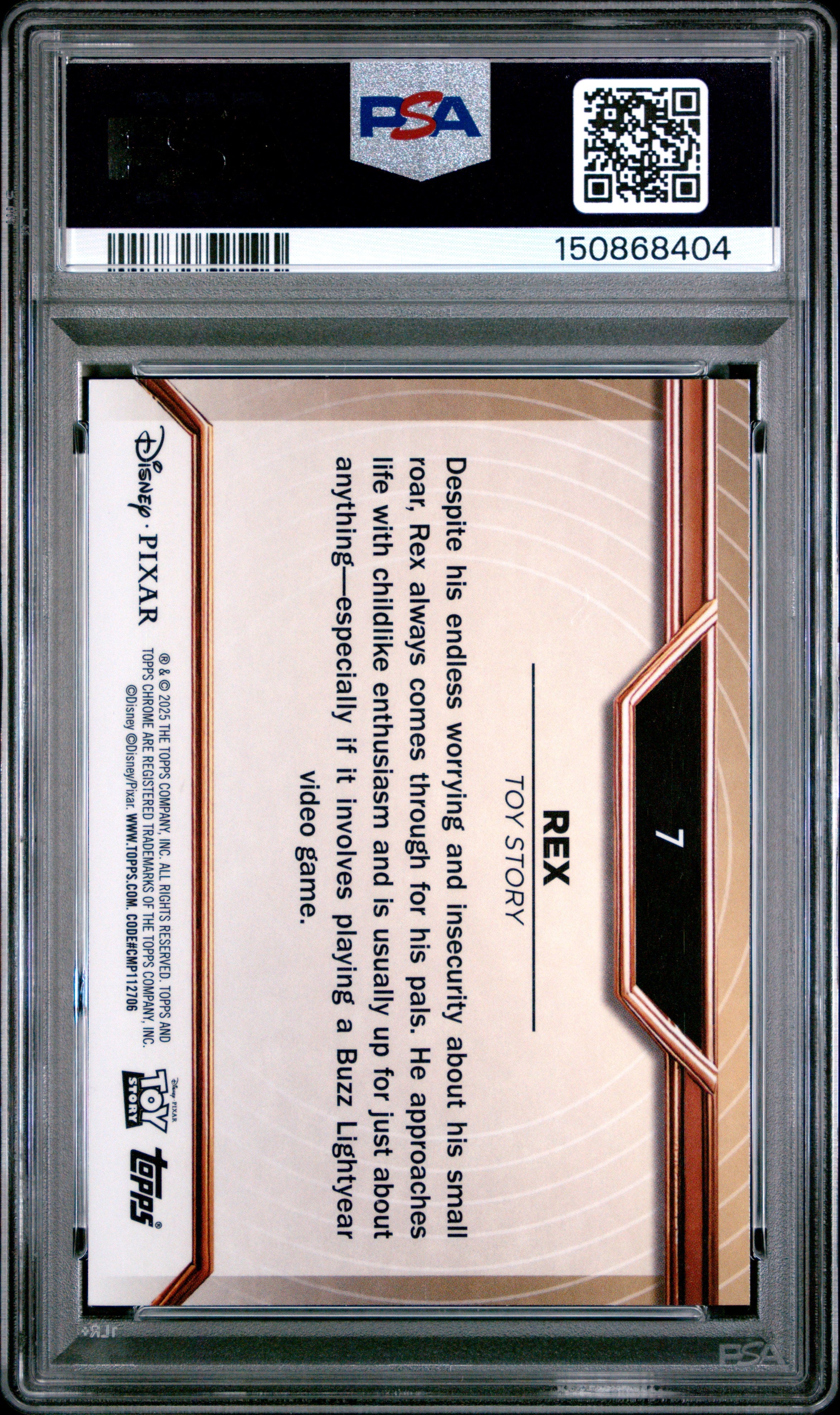 2025 Topps Pixar Gold Rex #7 PSA 10 - Graded Non-Sports Cards