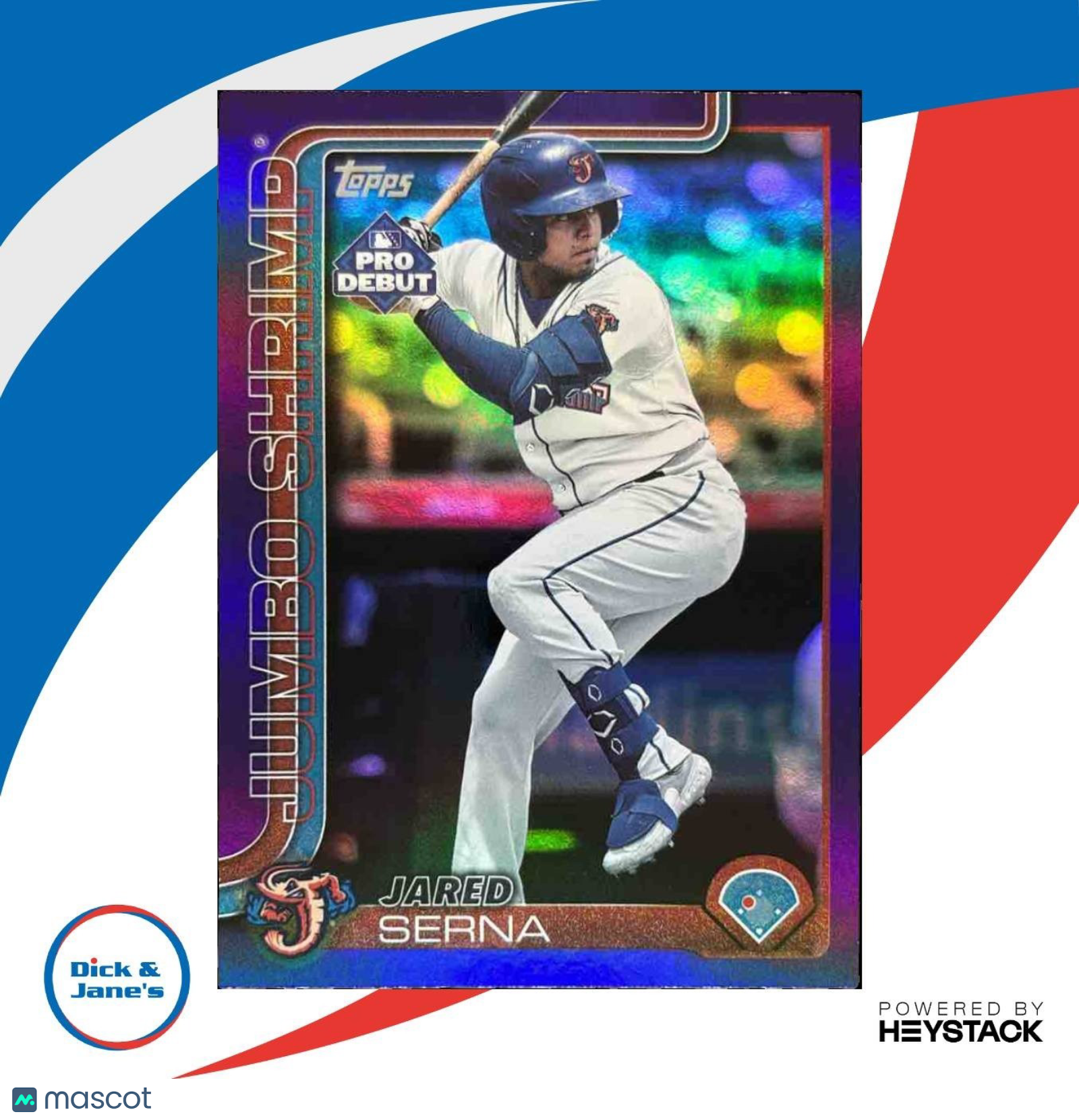 2025 Topps Pro Debut Jared Serna Purple Foil /299 Jacksonville Jumbo Shrimp - Sports Cards