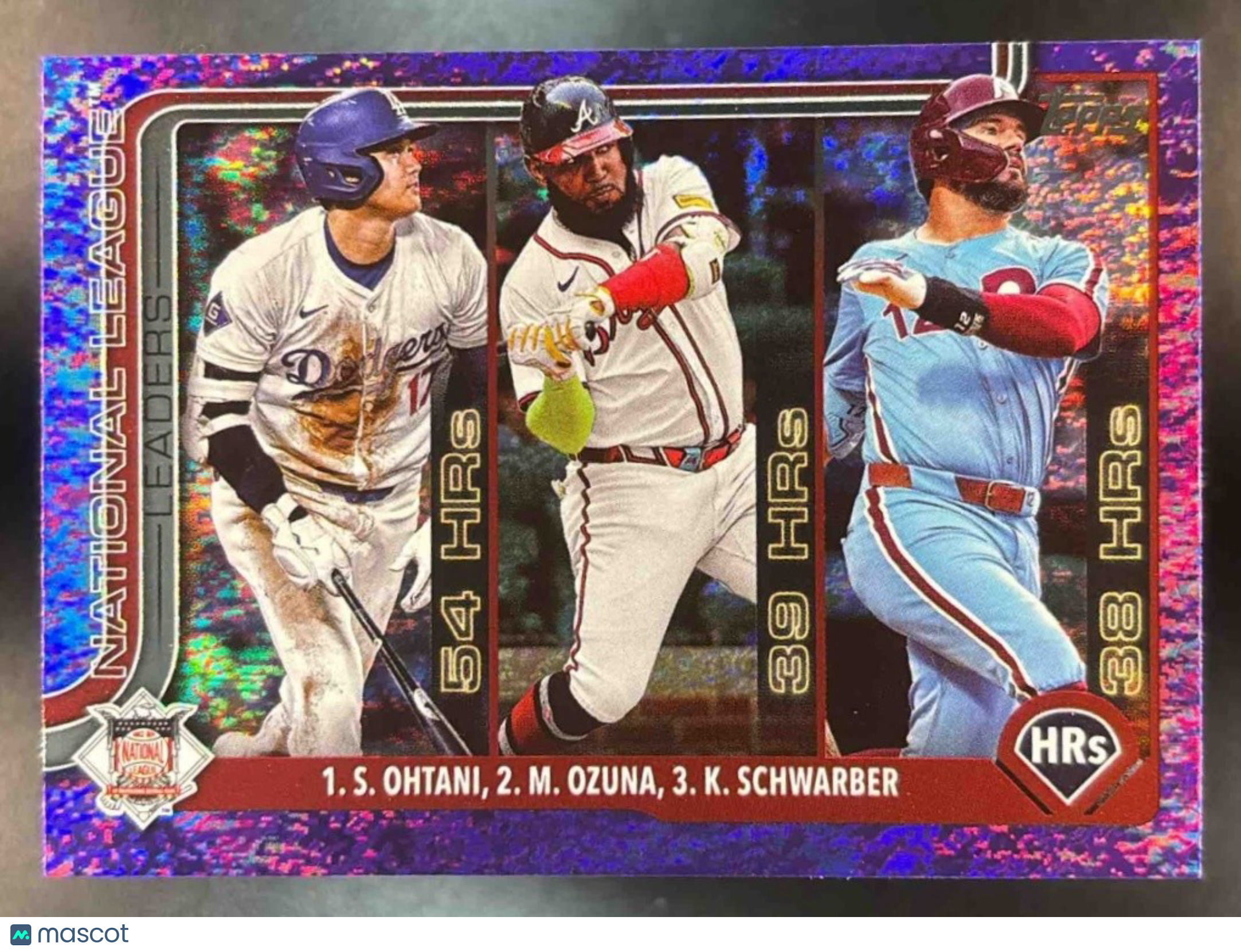 2025 Topps Shohei Ohtani Ozuna Schwarber Purple /250 #1 Dodgers - Sports Cards