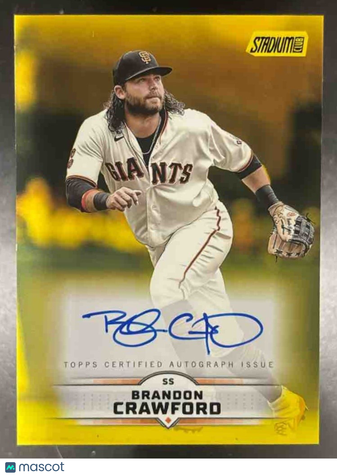 2025 Topps Stadium Club Brandon Crawford Auto Yellow Foil San Francisco Giants - Sports Cards